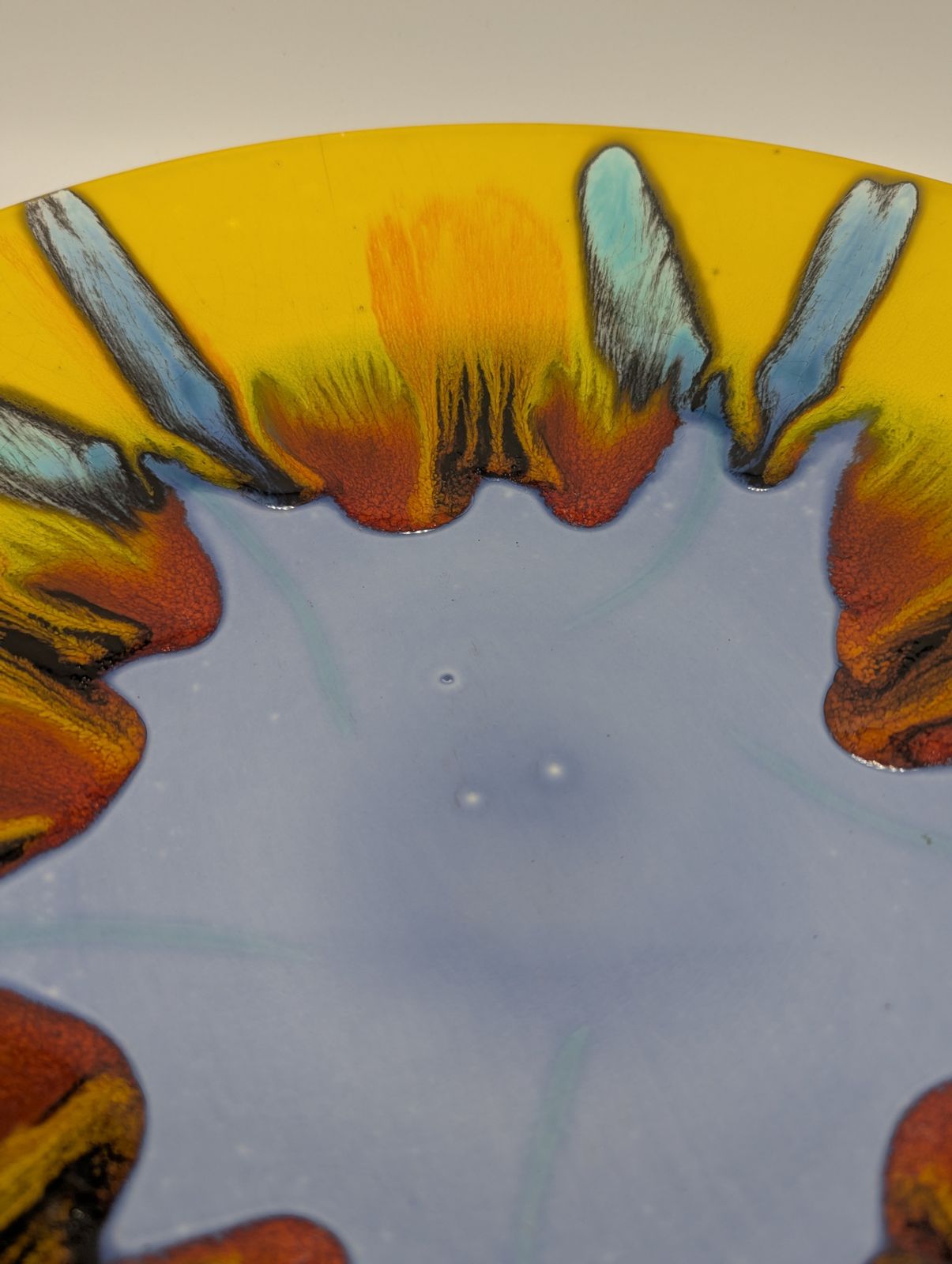 Large Poole Pottery Charger, Delphis Inspired, Late 1990s. Hand Painted And Signed photo for sale