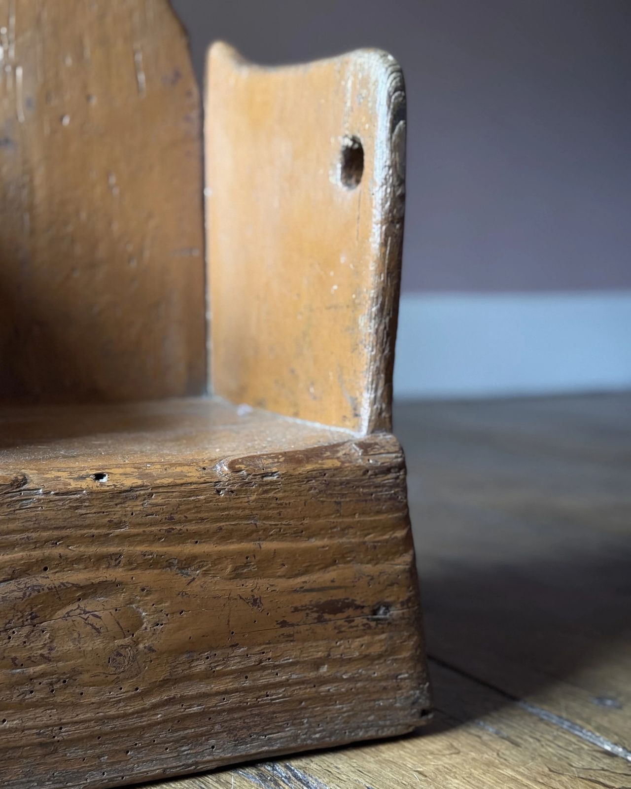 Furniture Primitive 19th Century Welsh Child's Lambing Chair photo