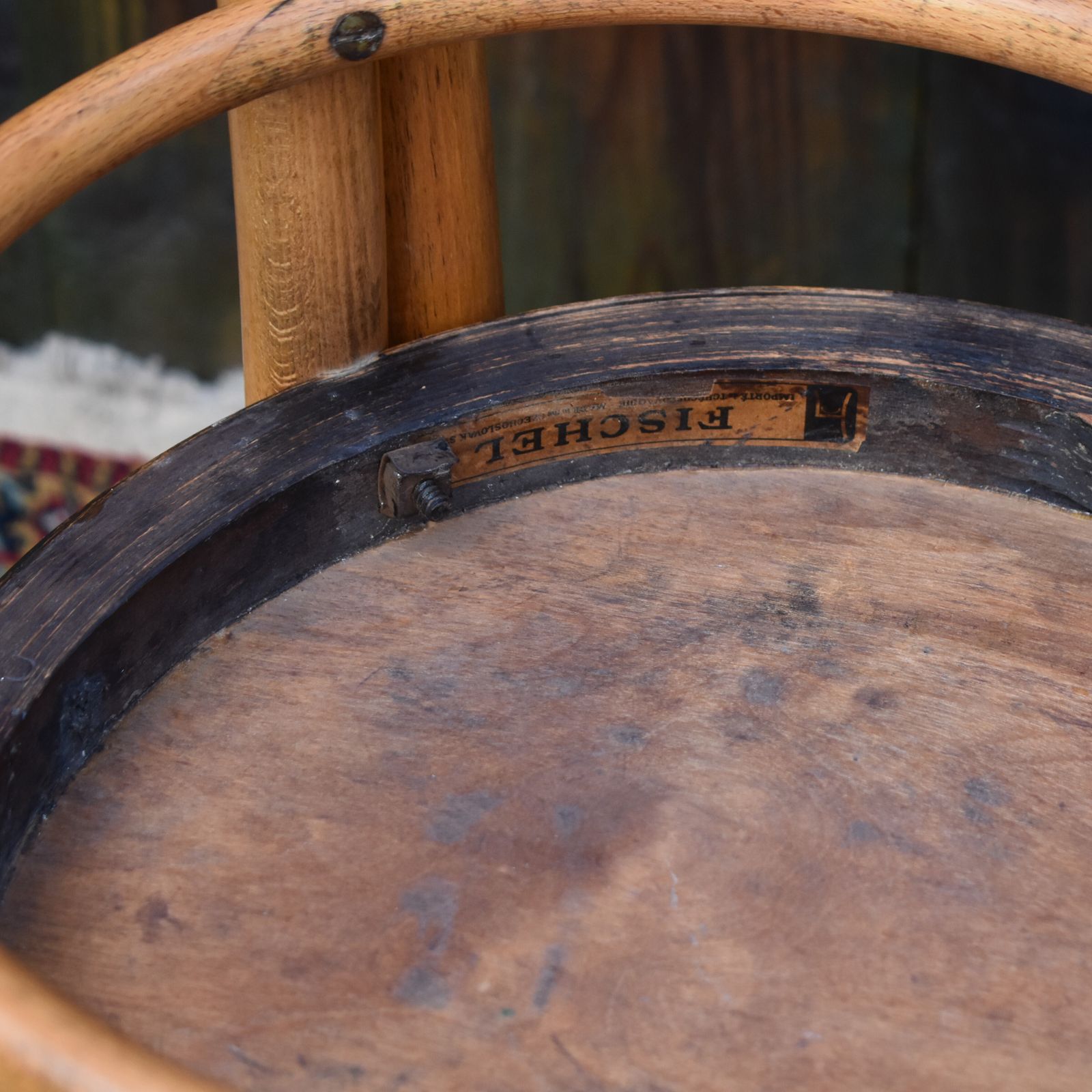 Antique Original Fischel Czech Bentwood Thonet Style Cafe Bistro Chairs Pair photo vinterior