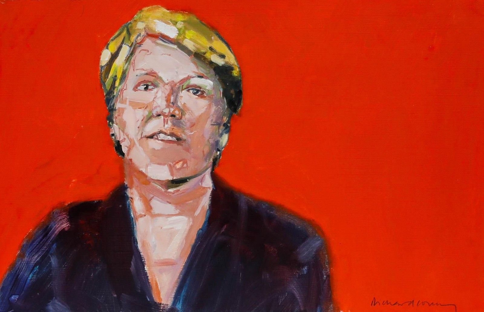 Richard J.S. Young Contemporary Oil, Portrait Of Clare Balding photo furniture