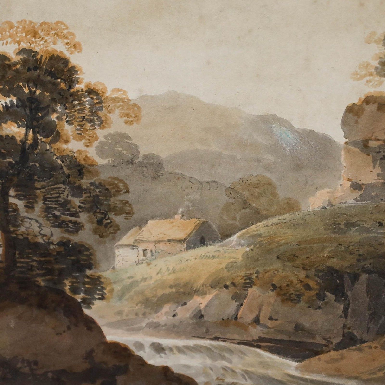 Attrib. Thomas Barker Of Bath (1769 1847)  Framed Watercolour, A Scene In Wales photo Art