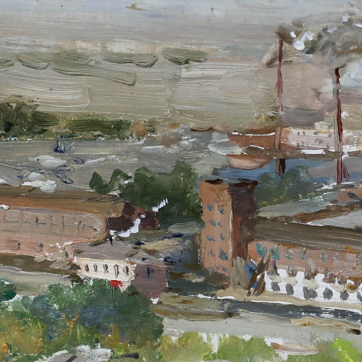 Vasily Filipovich Rudnev (1928 2018) 1959 Oil, Industrial City photo Art