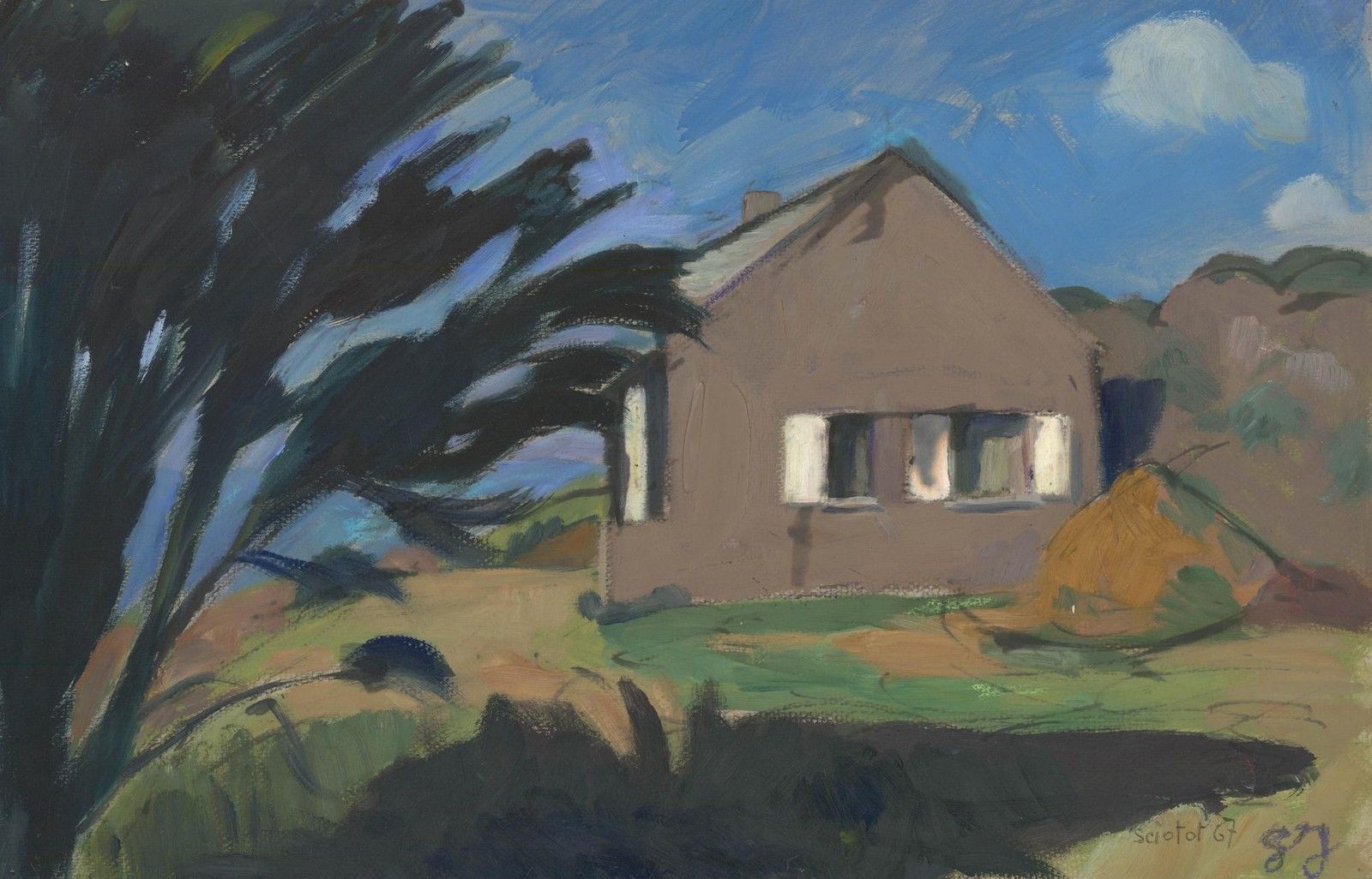 Georges Joubin (1888 1983) 1967 Oil, The Holiday Cottage photo furniture