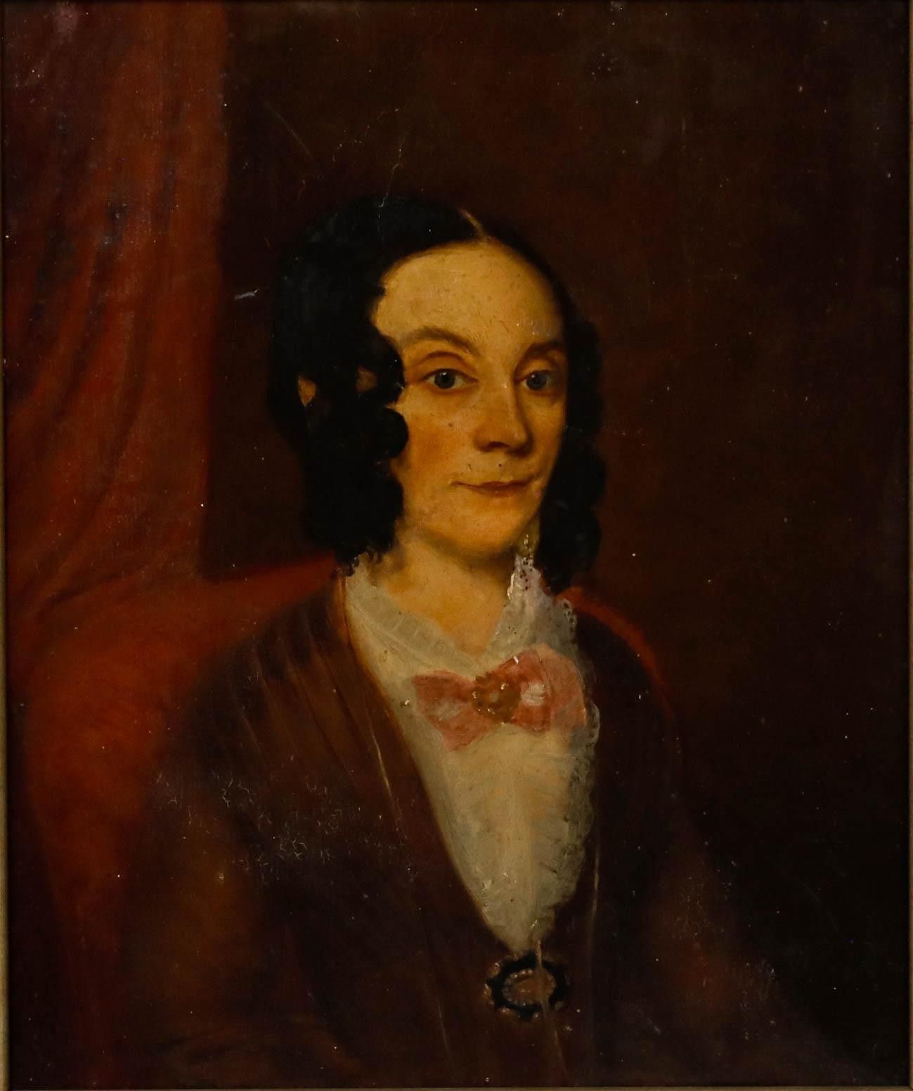 English School 19th Century Oil Lady Of The House photo furniture
