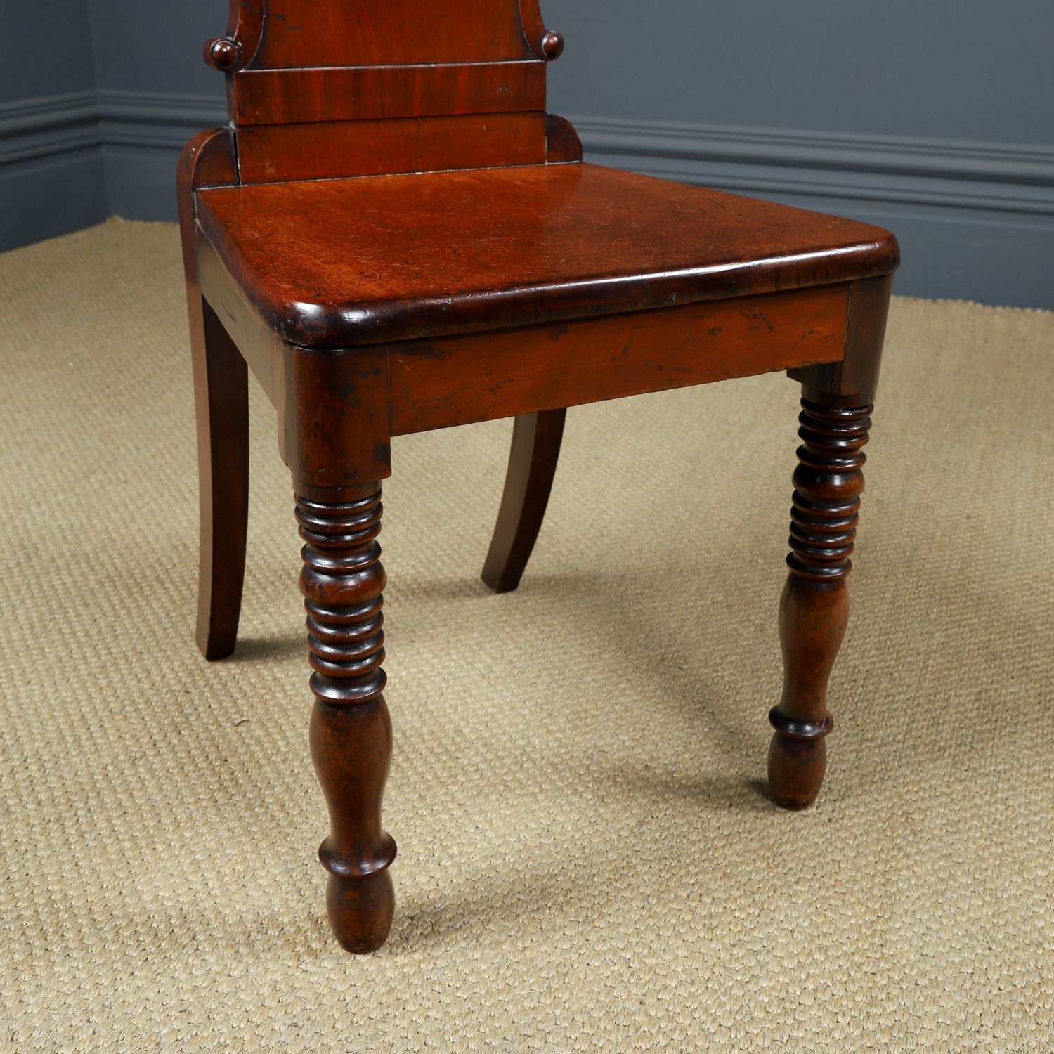 Antique English Regency Mahogany Hall / Occasional Side Chair (Circa 1830) photo vinterior