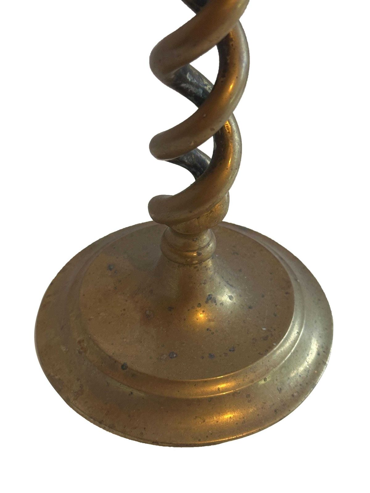Home Decor Large Pair Victorian Brass Candlestick Holders   Late 19th Century Open Barley Twist Design photo