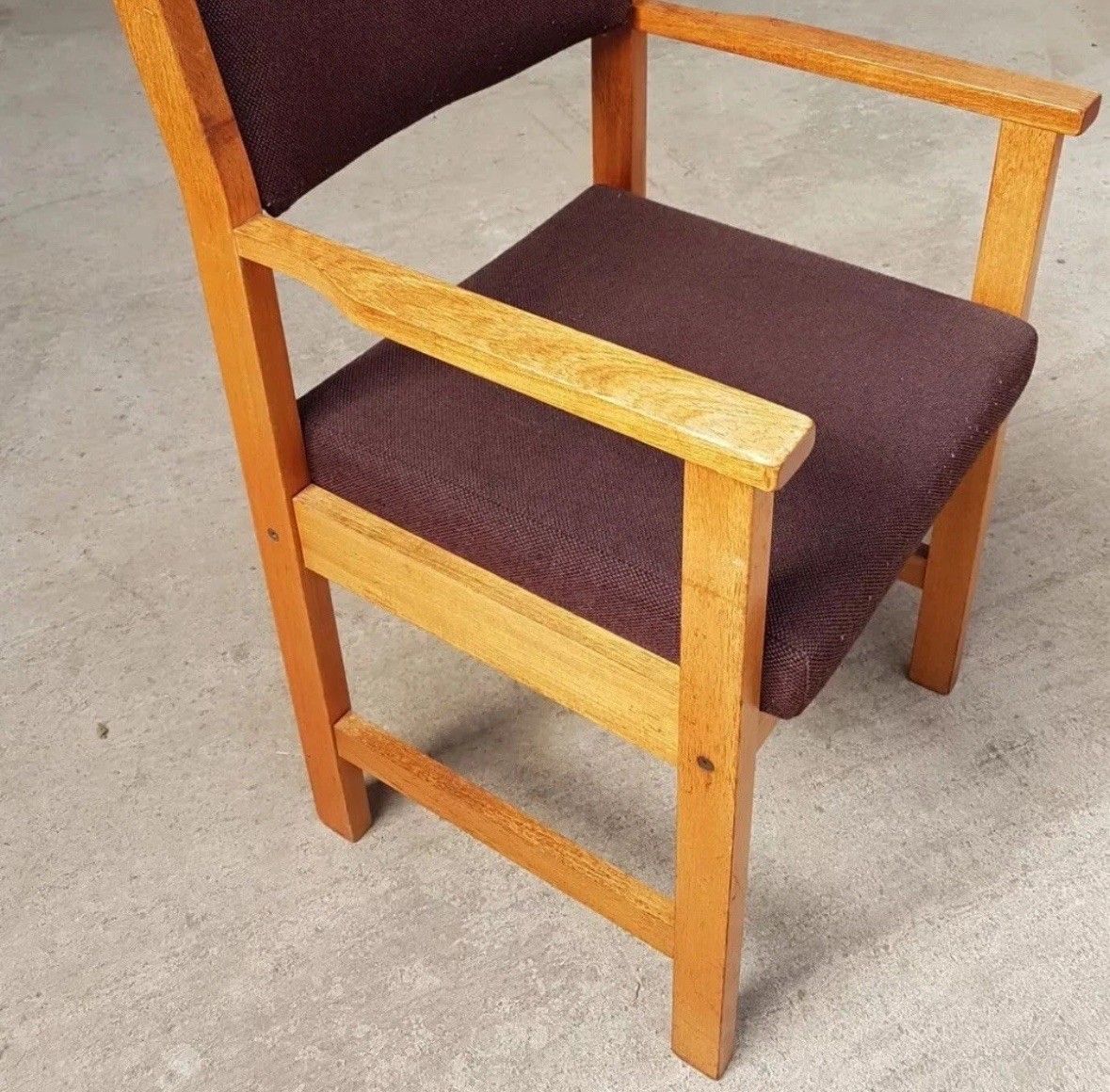 Vtg Late Mid Century Danish Oak Desk Chair Side Armchair Retro R1056 photo furniture