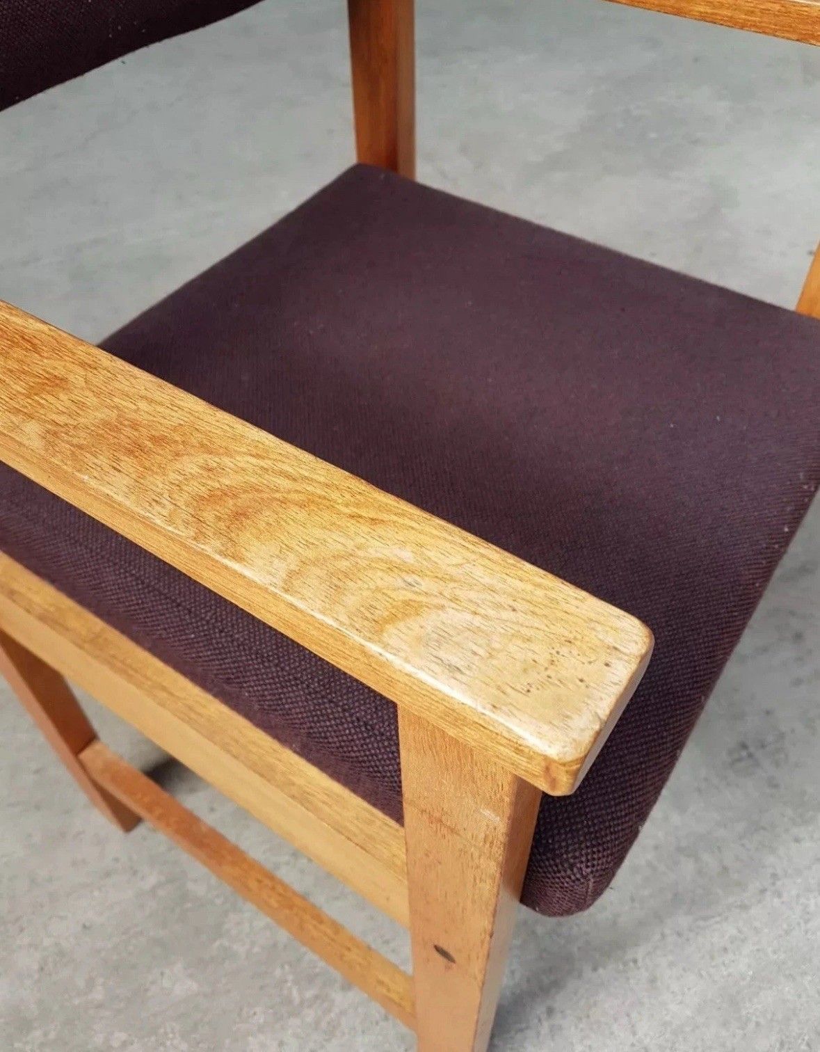 Vtg Late Mid Century Danish Oak Desk Chair Side Armchair Retro R1056 photo 166.75