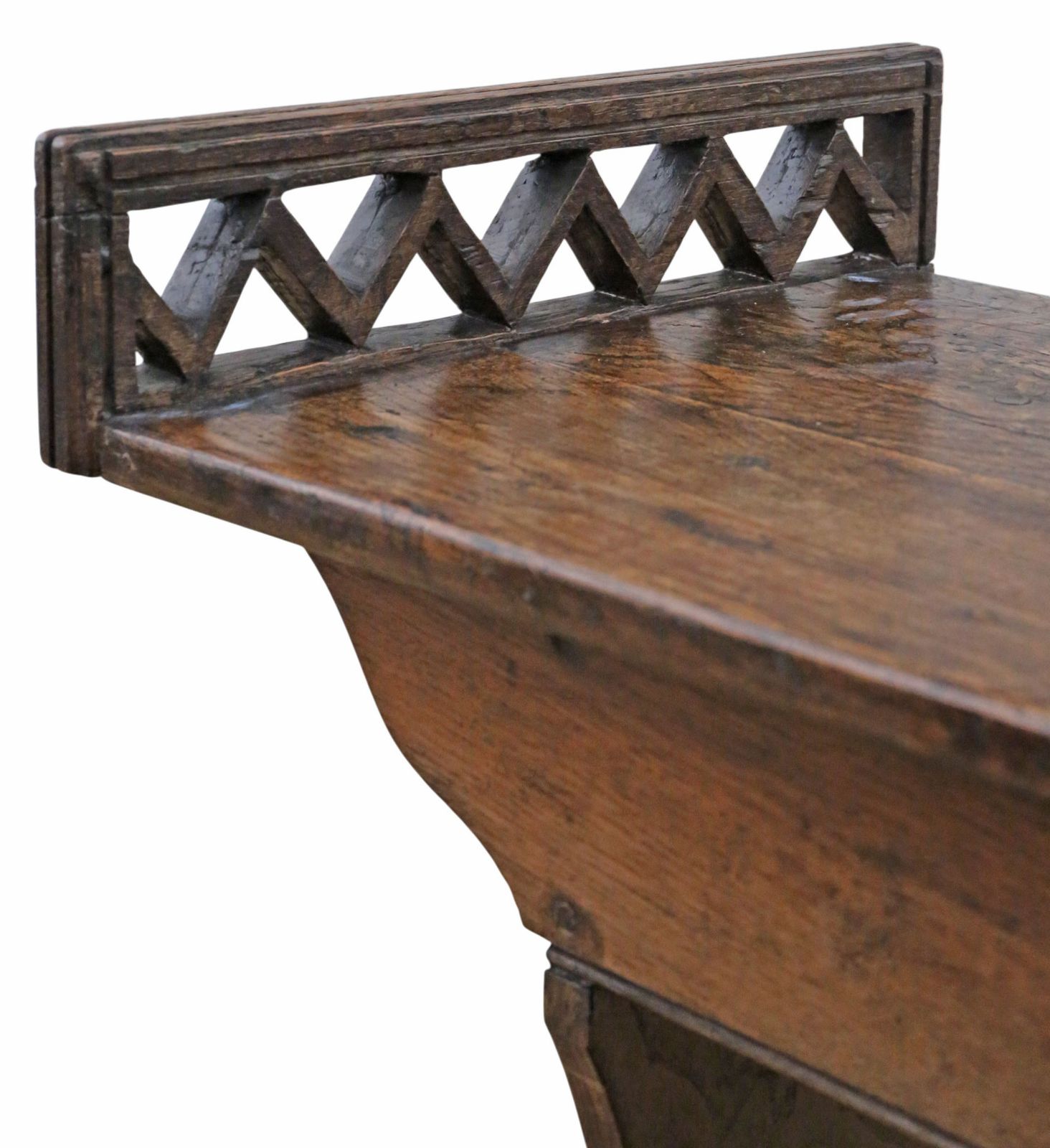 Antique 19th Century Arts & Crafts Decorative Oak / Elm Window Seat – Fine Quality photo vinterior