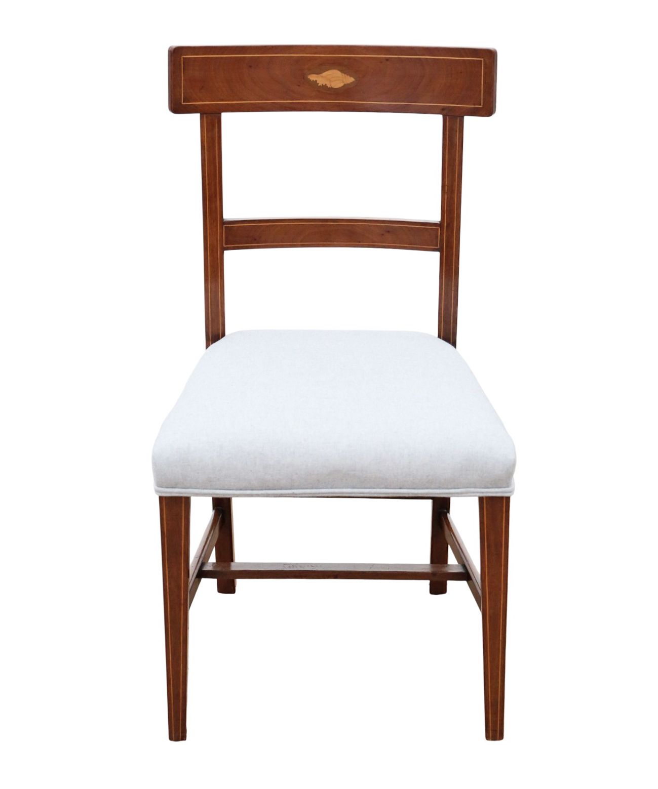 Antique 19th Century Set Of 8 Inlaid Mahogany Dining Chairs – Shell Marquetry photo Furniture