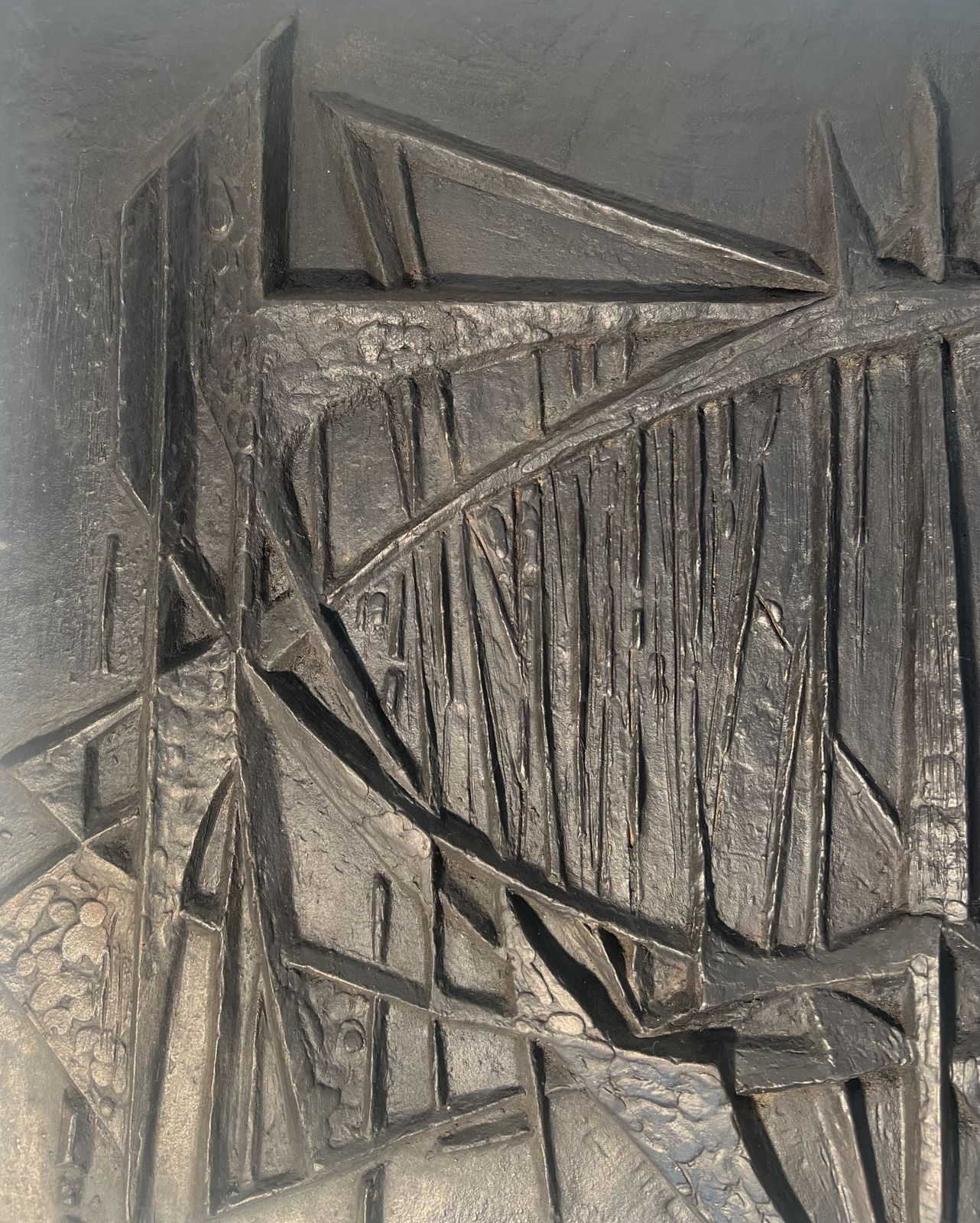 photo vintage “Sailboats” Modernist Cast Iron Fireback Signed F.Loriot