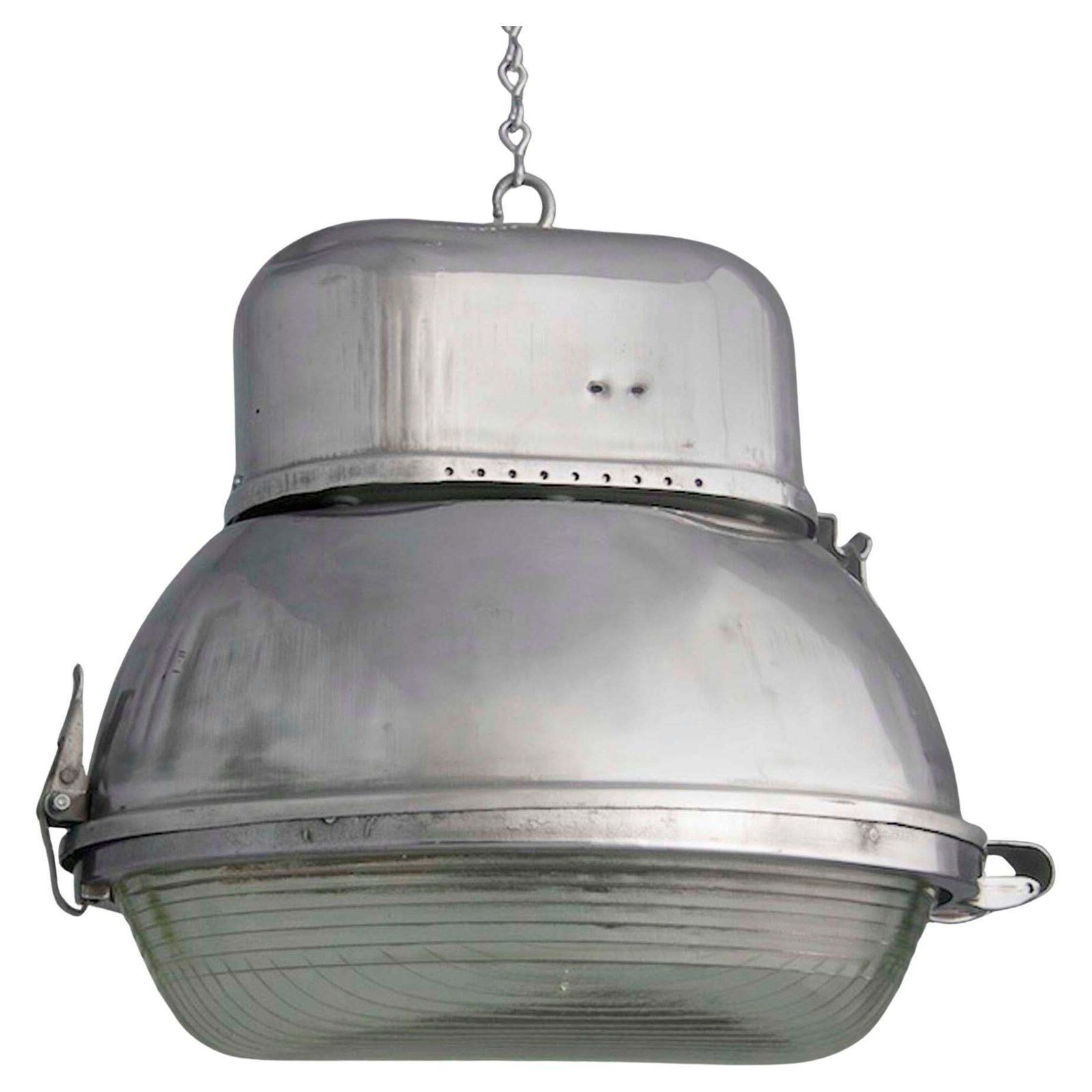 Mid Century Eastern Europe Street Lantern Pendant With Prismatic Glass 1960s