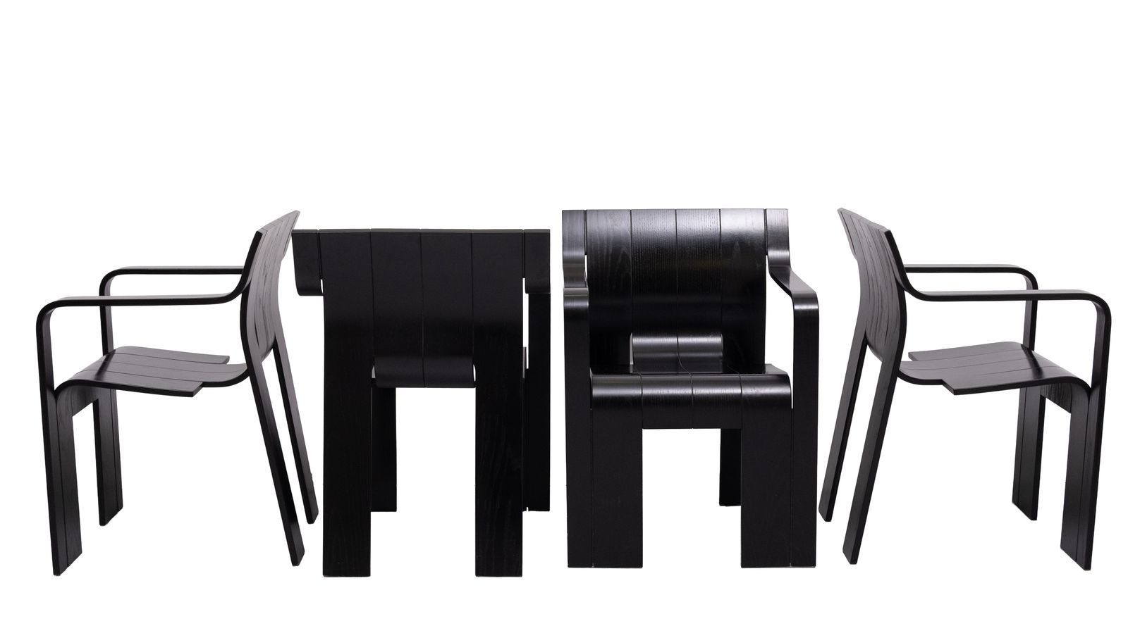 Gijs Bakker Strip Stoelen Met Armleuningen, Jaren 1970, Nederland photo 3784.0