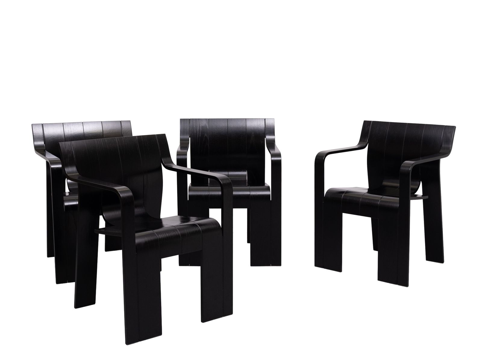 Gijs Bakker Strip Stoelen Met Armleuningen, Jaren 1970, Nederland photo vinterior
