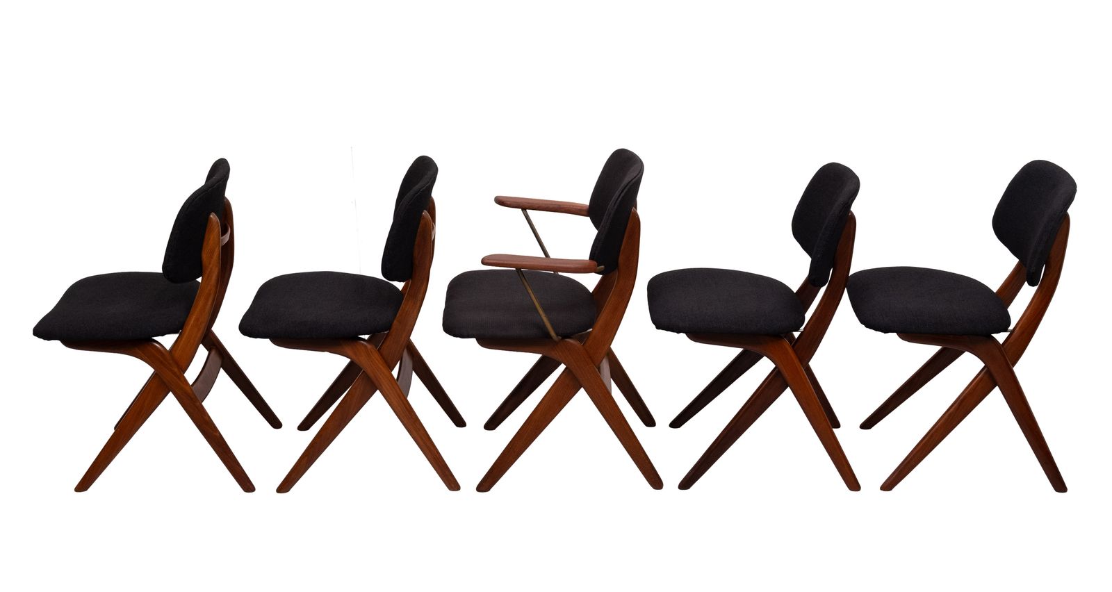 Louis Van Teeffelen Scissors Dinner Chairs, Wébé, Dutch Design photo vinterior