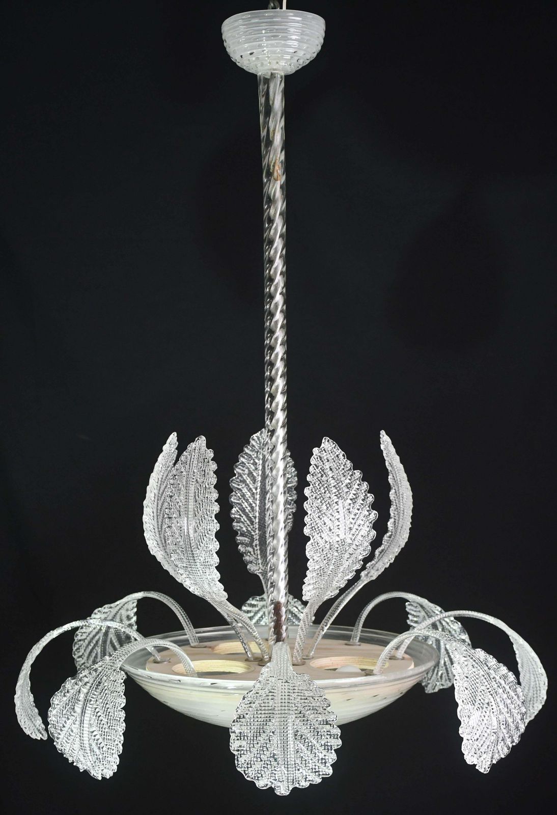 Lovely Art Deco Barovier E Toso Chandelier, Murano Glass, 1940s photo vintage