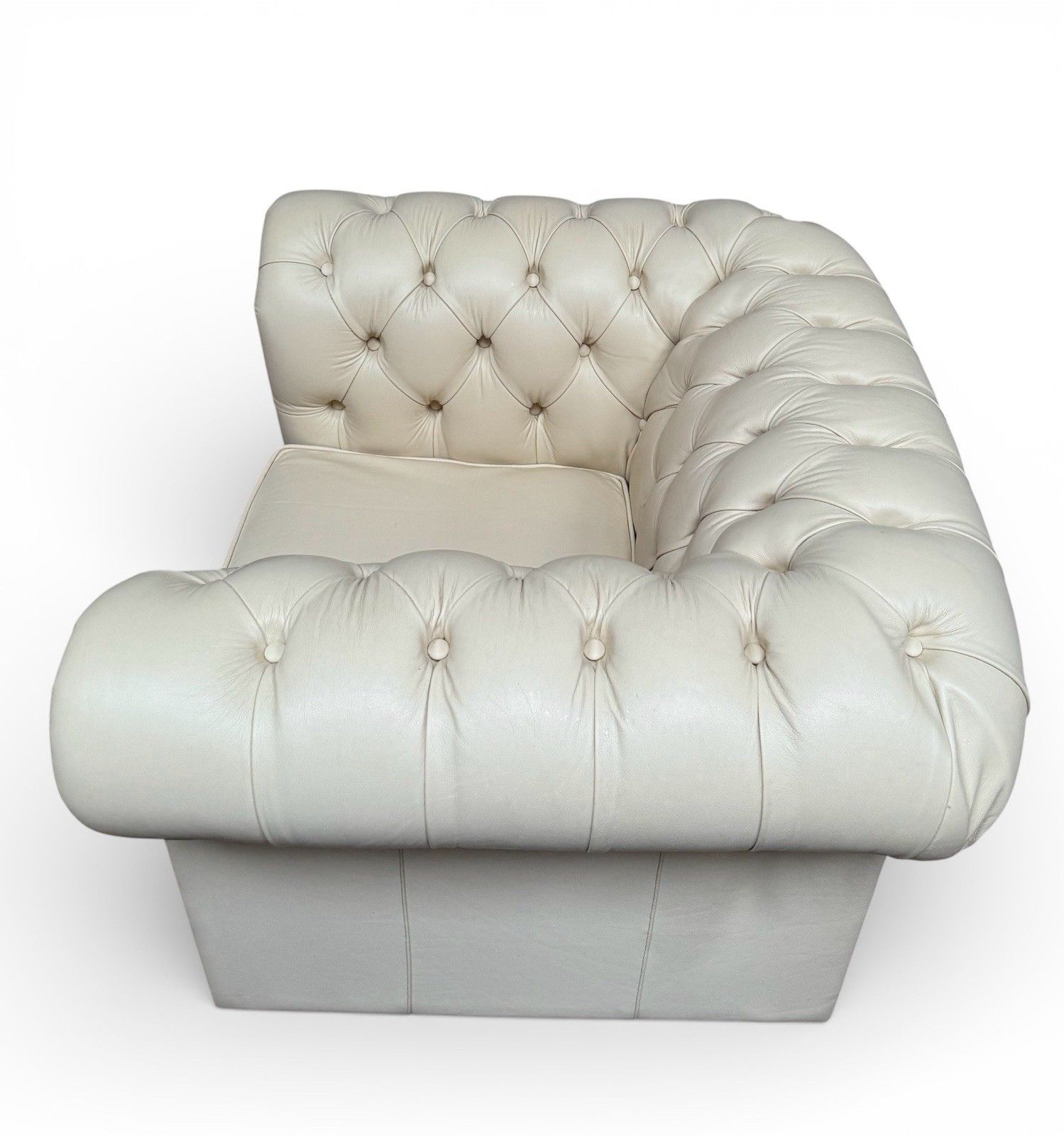 Chesterfield Leather Armchair Club Chair Cream Very Good Quality photo for sale