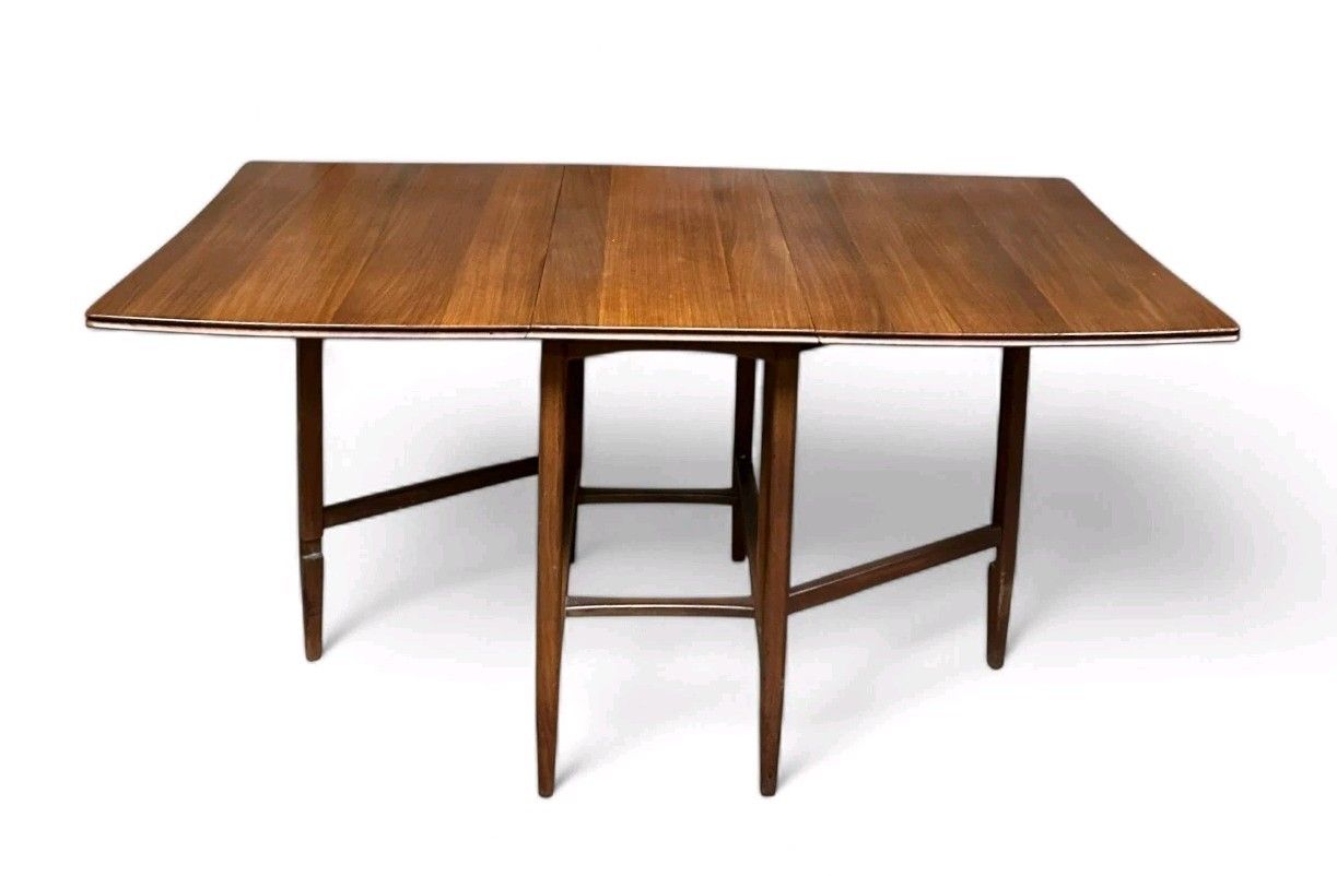 Walnut  Dining Table Drop Leaf Mid Century Retro C1960s photo Furniture