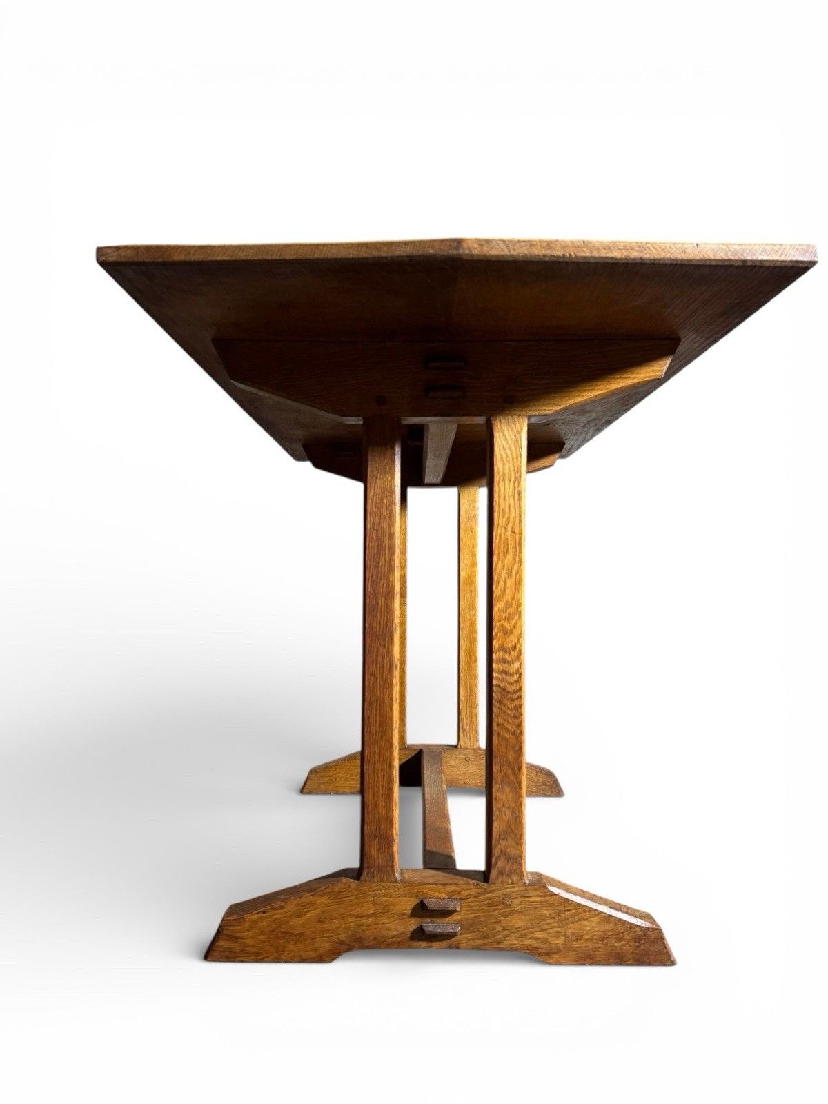 photo for sale Arts And Crafts Golden Oak Refectory Table Dining Table Cotsworld School C1920s