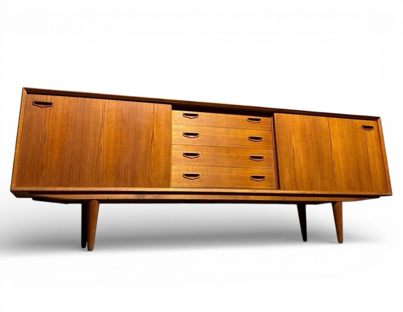 Danish Clausen And Sons Teak Sideboard Mid Century Sliding Doors Rare C1960s photo vinterior
