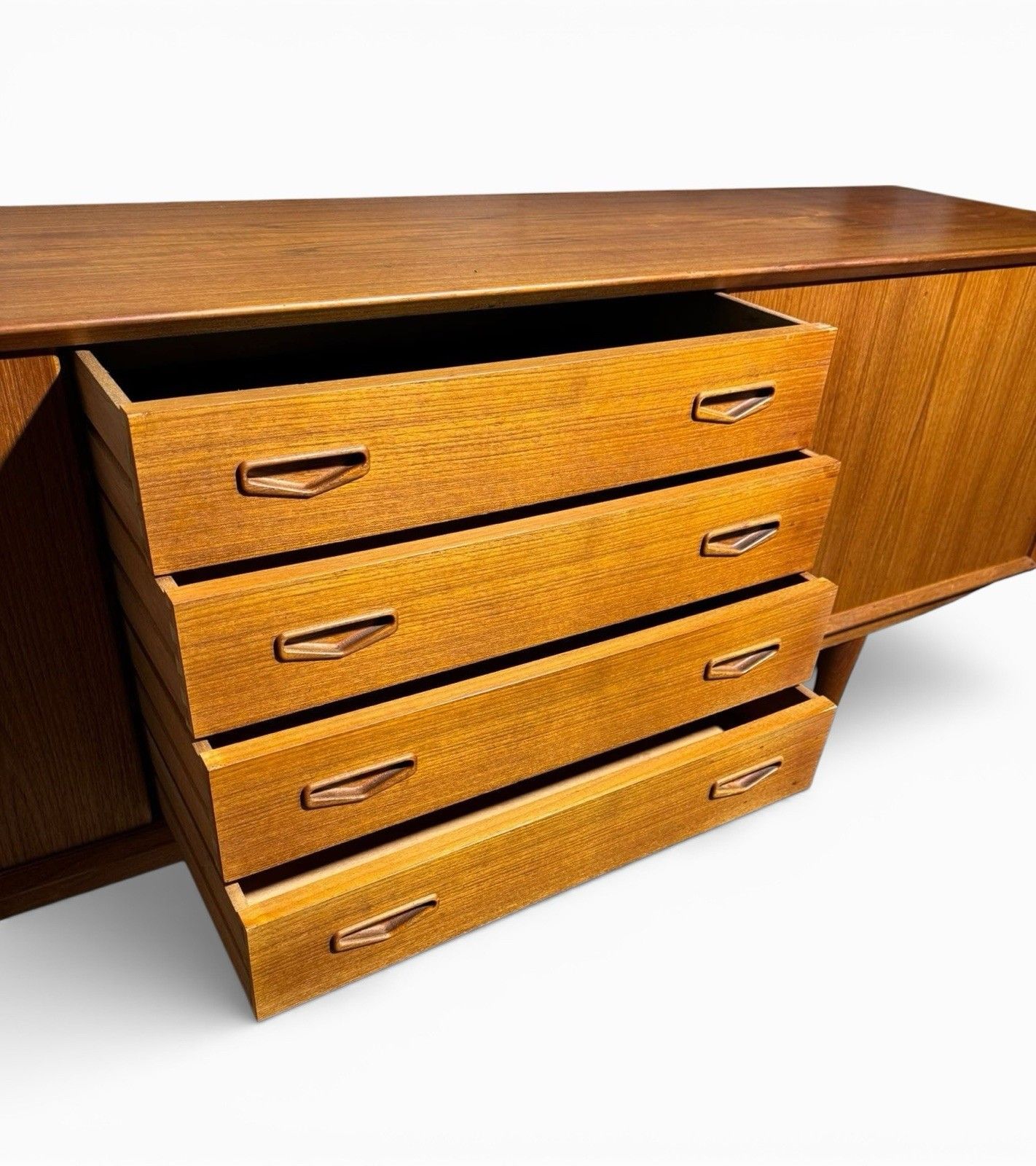 photo furniture Danish Clausen And Sons Teak Sideboard Mid Century Sliding Doors Rare C1960s