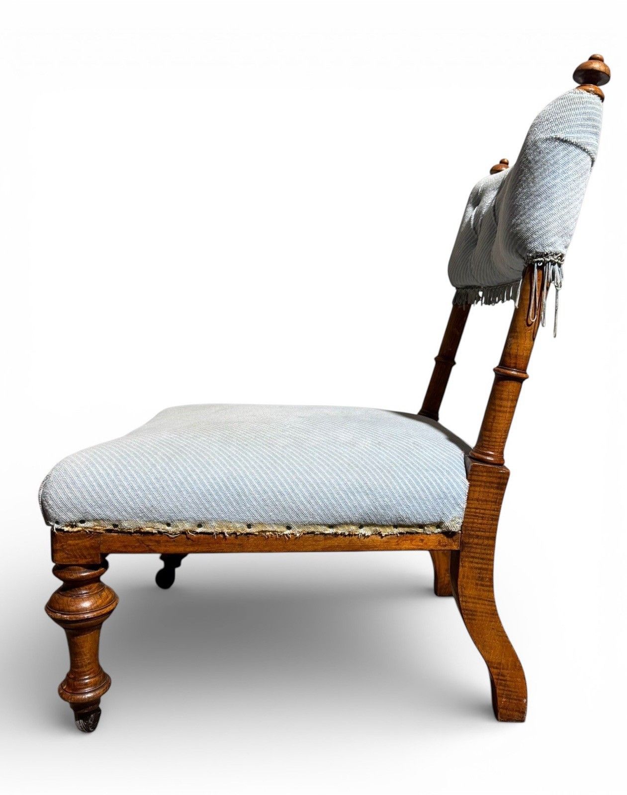 Antique Victorian Solid Walnut Nursing Chair C1890s photo 145.0