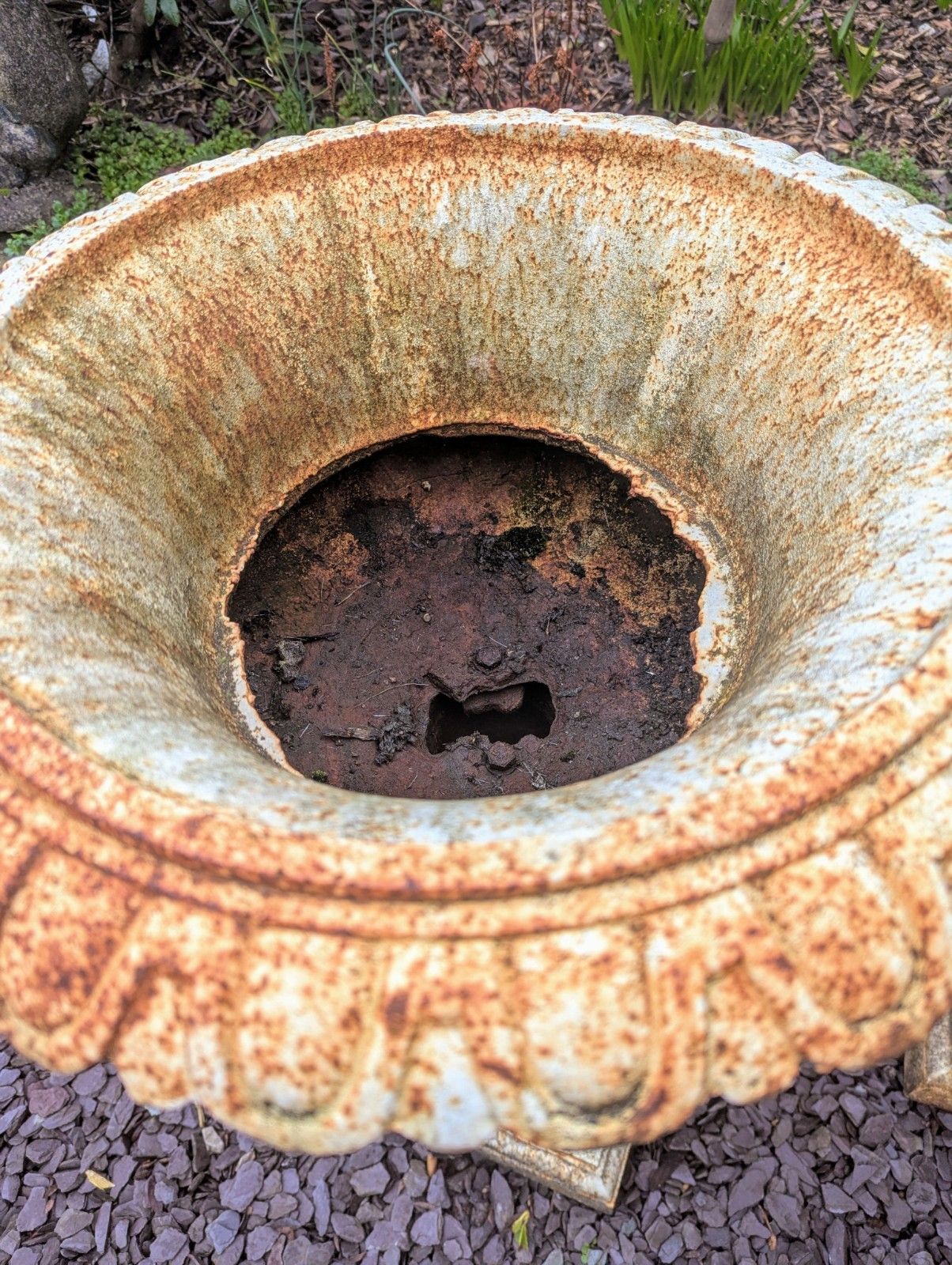 photo for sale 19th Century Unusual Cast Iron Campana Urn Jardinieres Delivery  Available 0265.