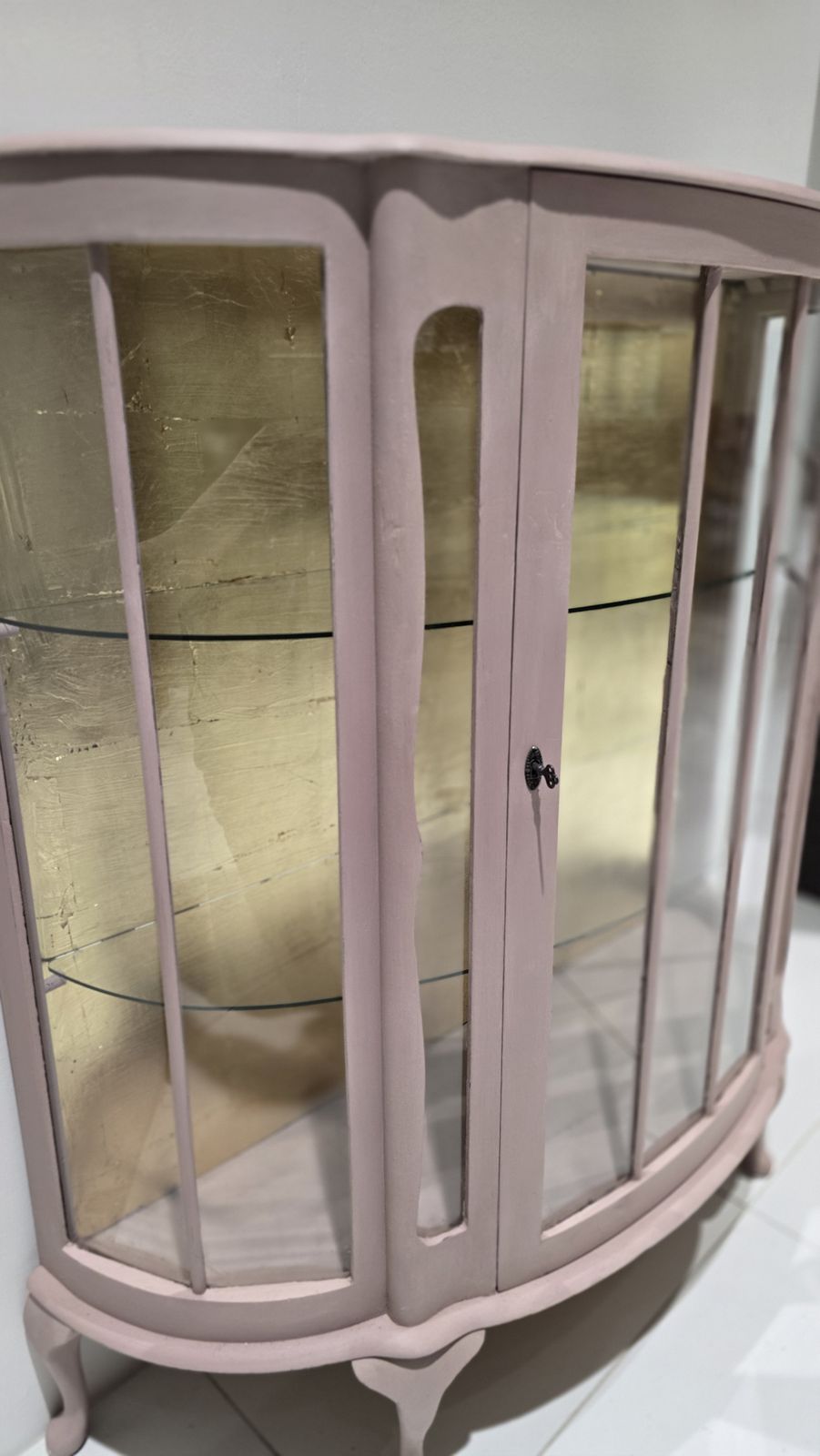Jaipur Pink And Gold Glass Display Cabinet photo for sale