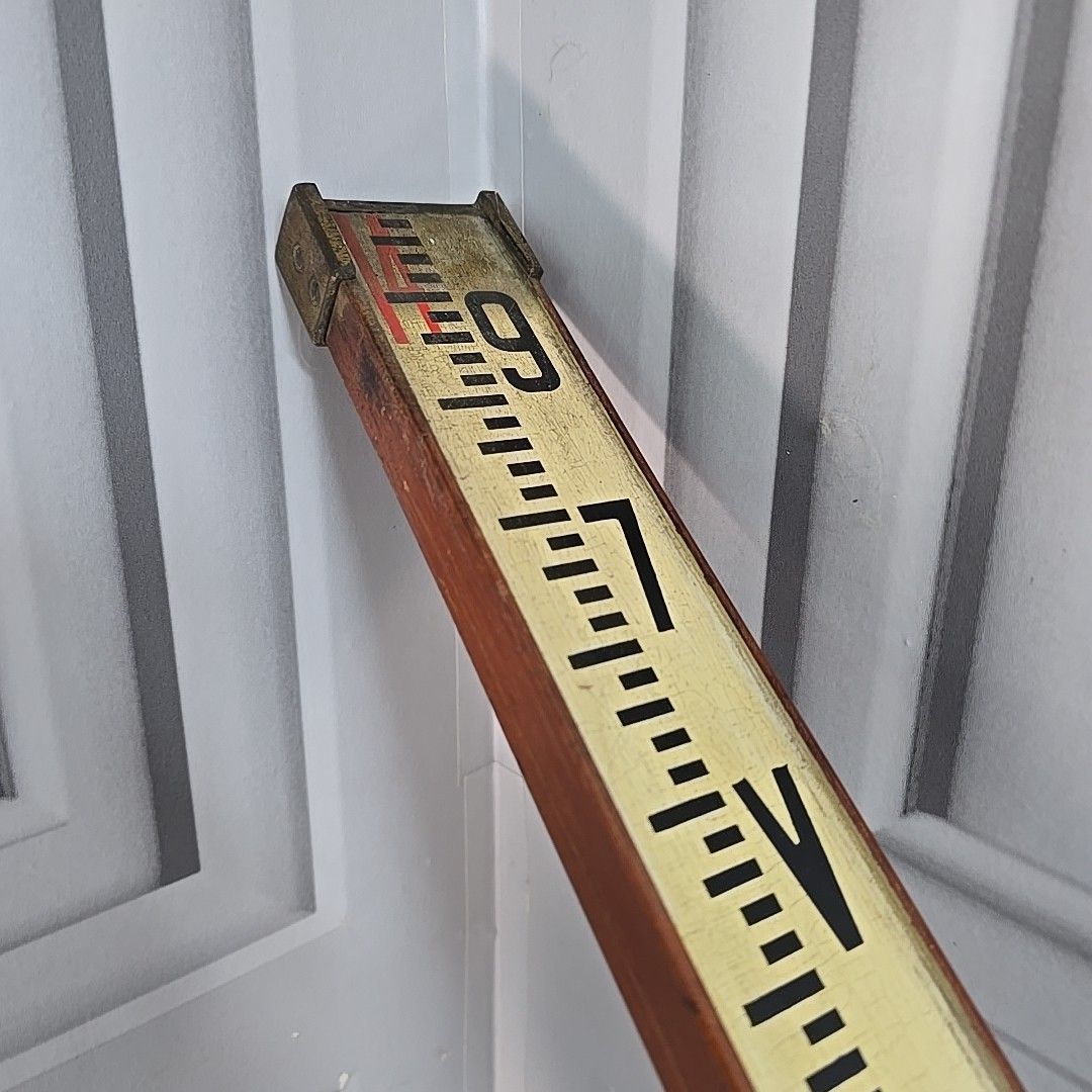 photo furniture Antique Wood & Brass Surveyor’s Rod Measuring Staff – Halden & Co Of Manchester