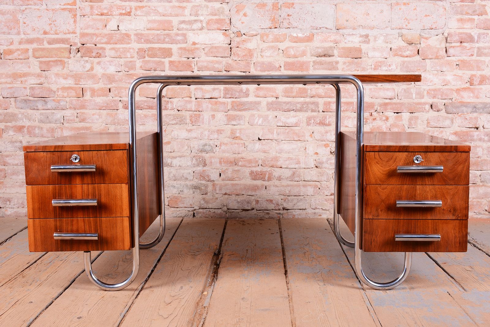 Restored Bauhaus Writing Desk, By A. Lurcat For Kovona, Walnut, Czech, 1920s photo Furniture