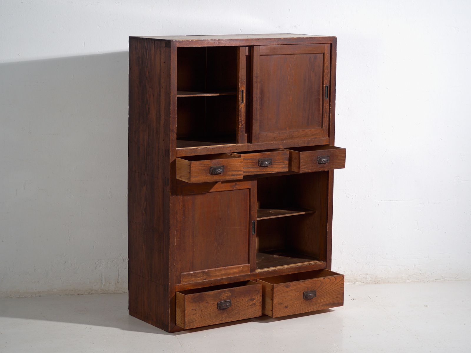Antique Japanese Cabinet With Sliding Doors – Meiji Period (C.1900 1920) #67