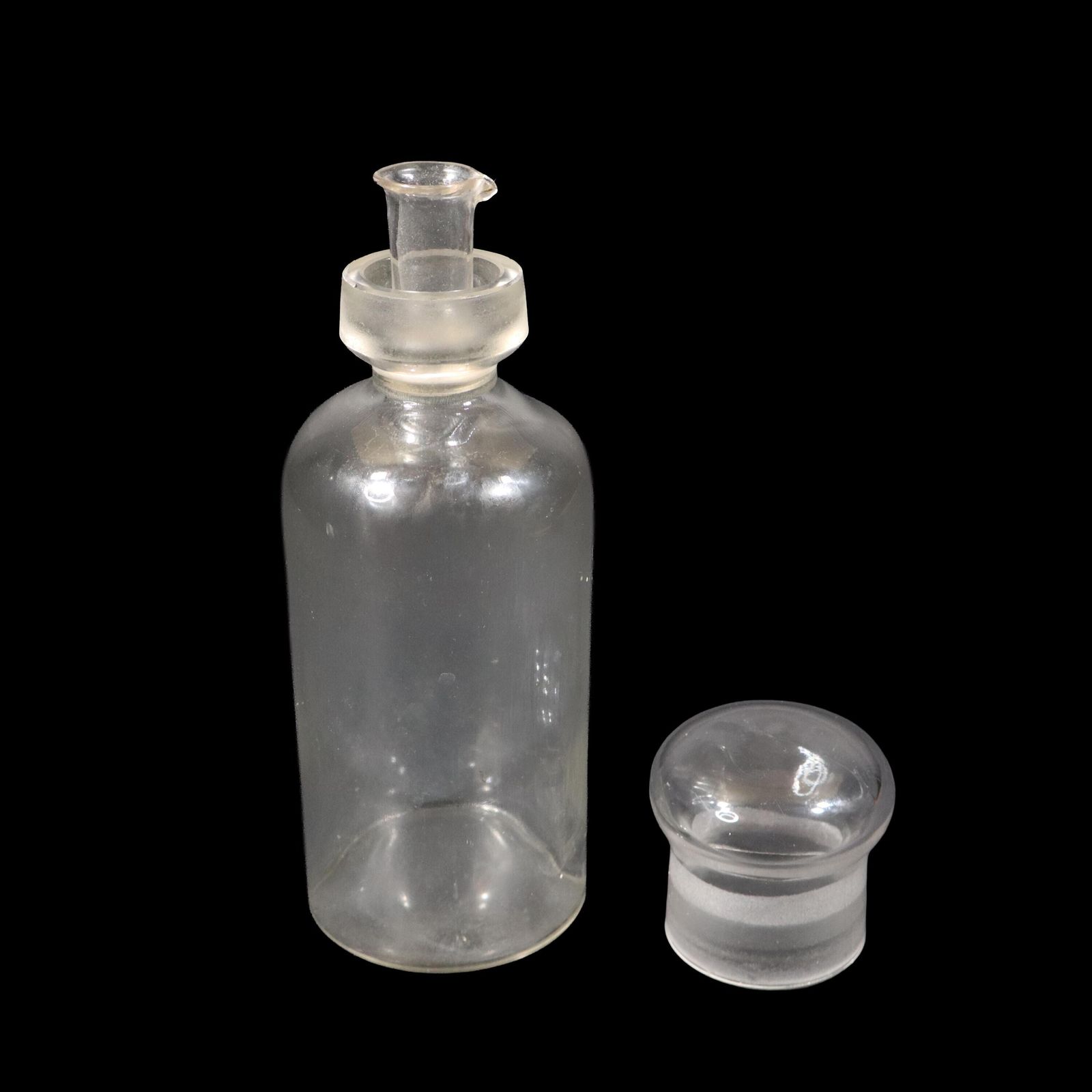 Antique French Laboratory Oil Bottle With Large Domed Glass Stopper, 1900s Medical Curiosity photo vintage