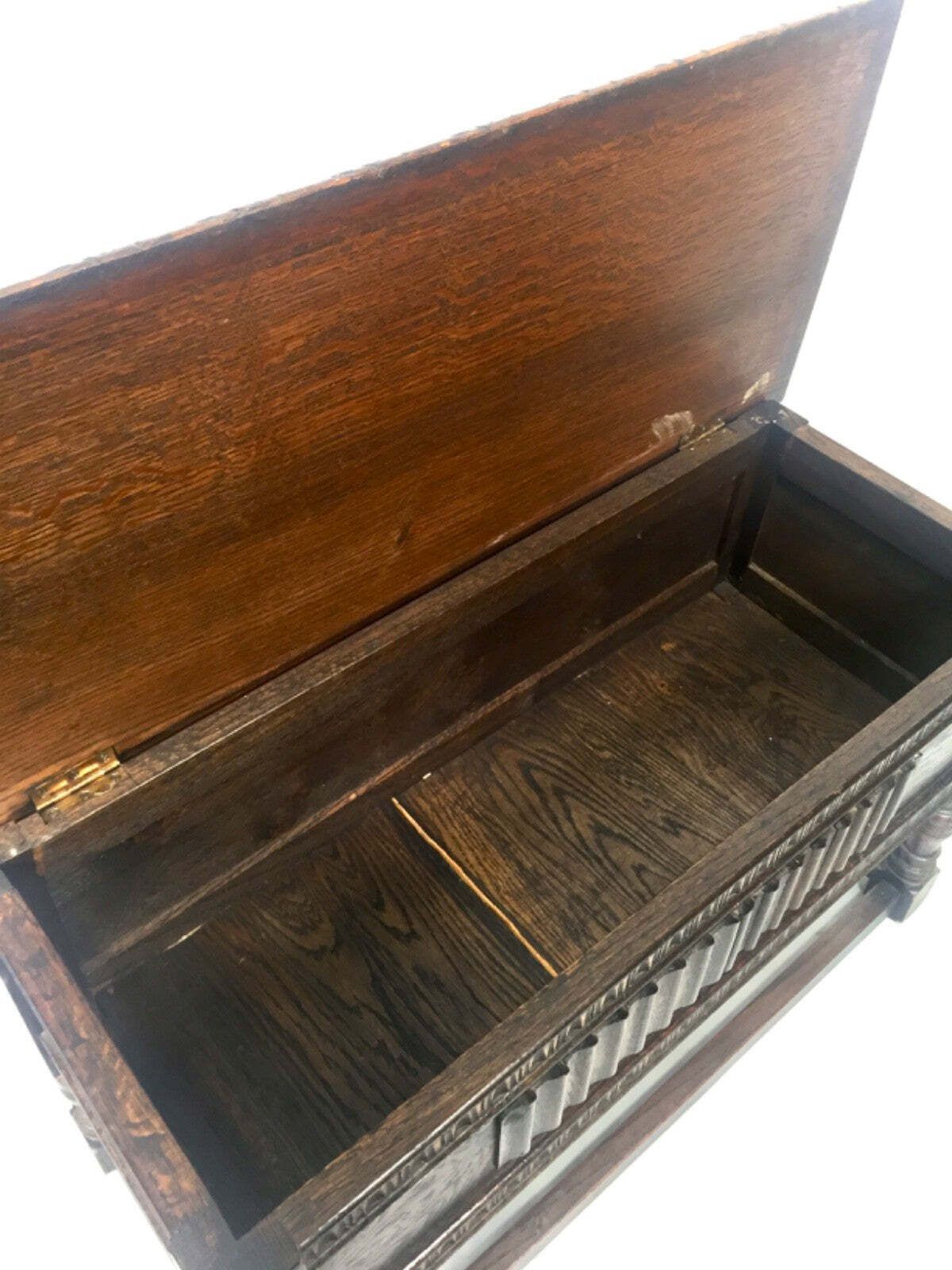 Antique Wooden Oak Carved Blanket Box / Coffer On Legs Arts & Crafts C.1930 photo buy