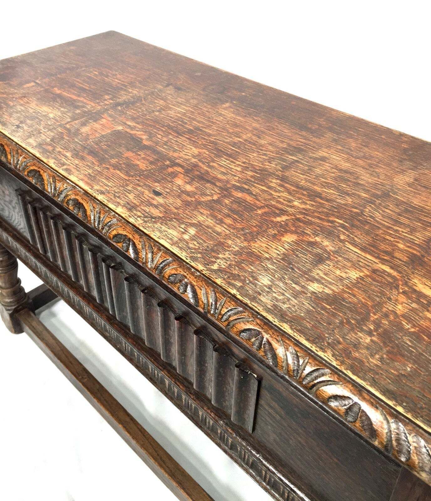 photo furniture Antique Wooden Oak Carved Blanket Box / Coffer On Legs Arts & Crafts C.1930