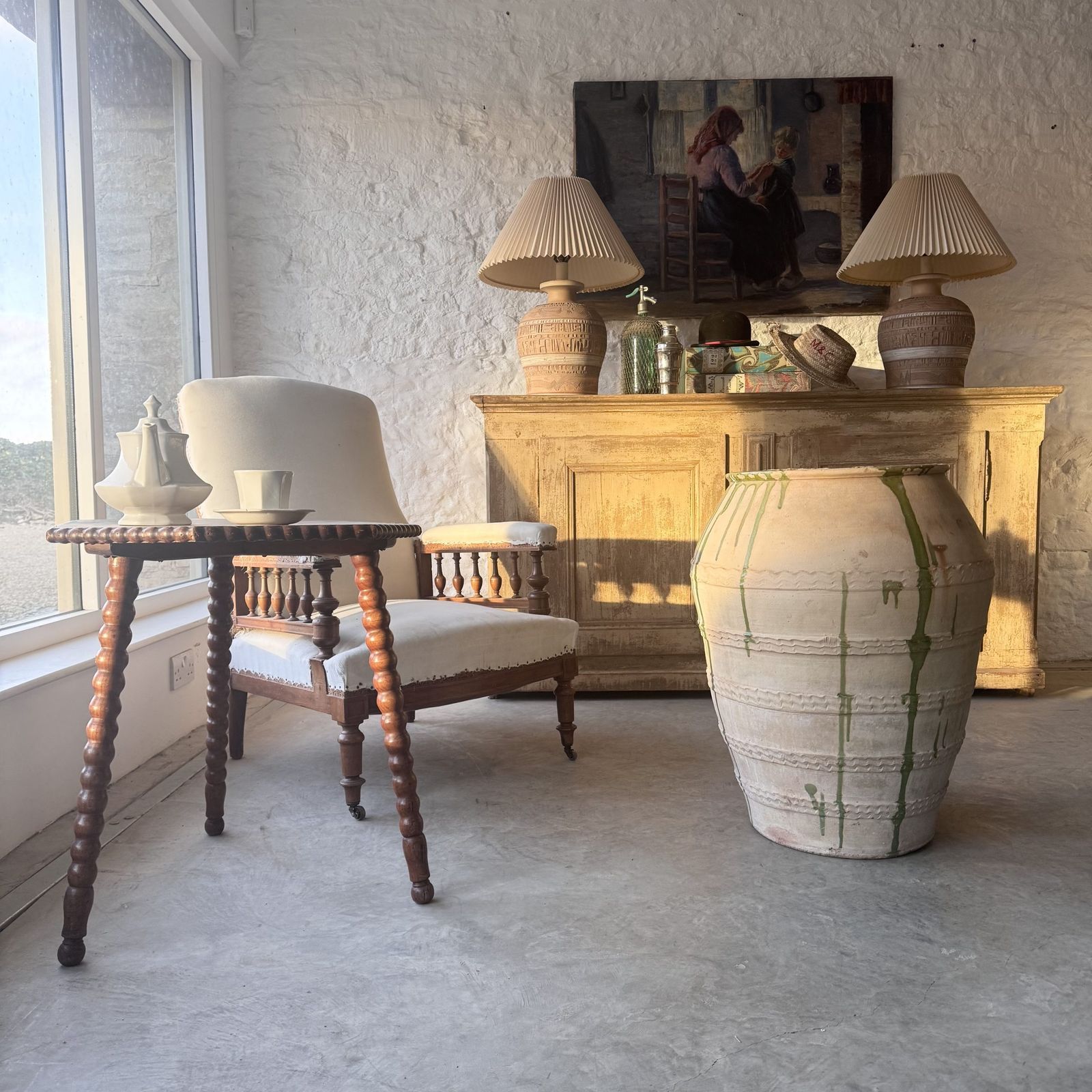 C19th Bobbin Side Table, 1800s photo Furniture
