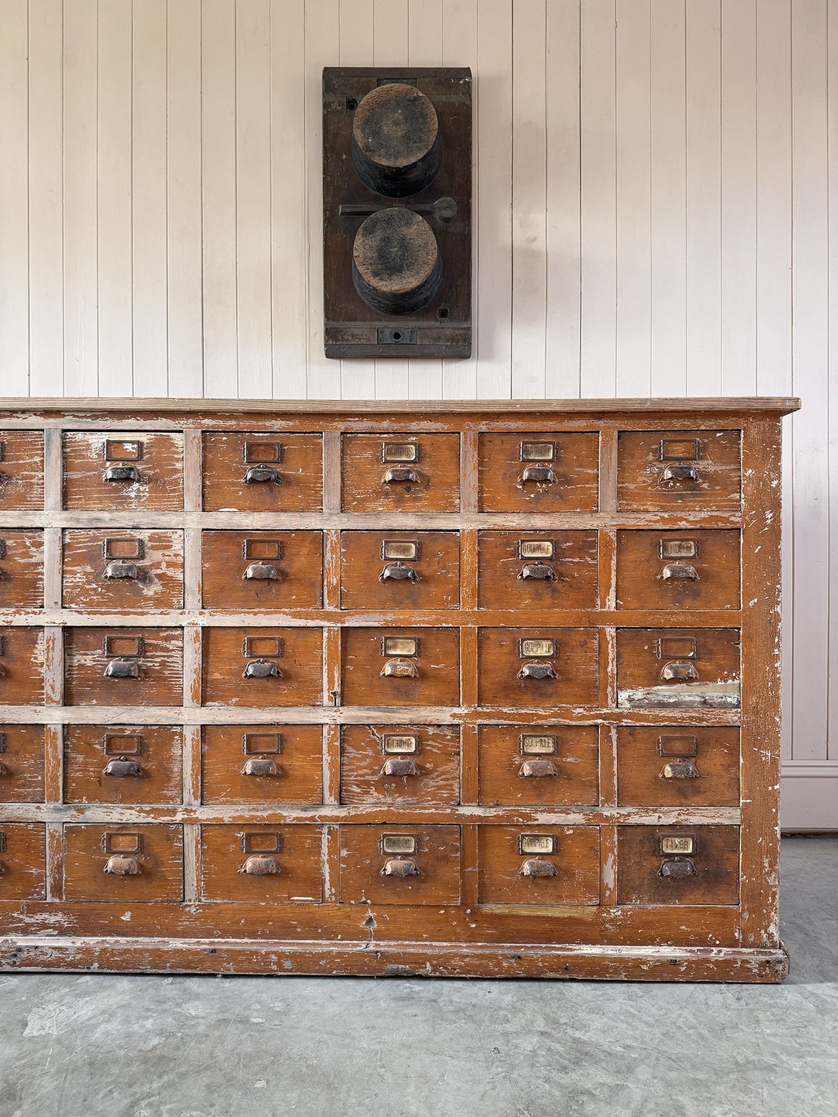 1930’s Industrial Bank Of Drawers photo vintage