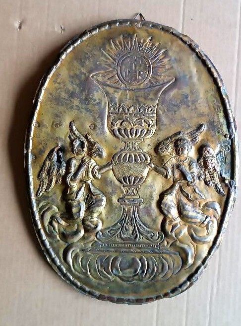 Antique Tabernacle Door   Baroque Decoration In Gilded Brass