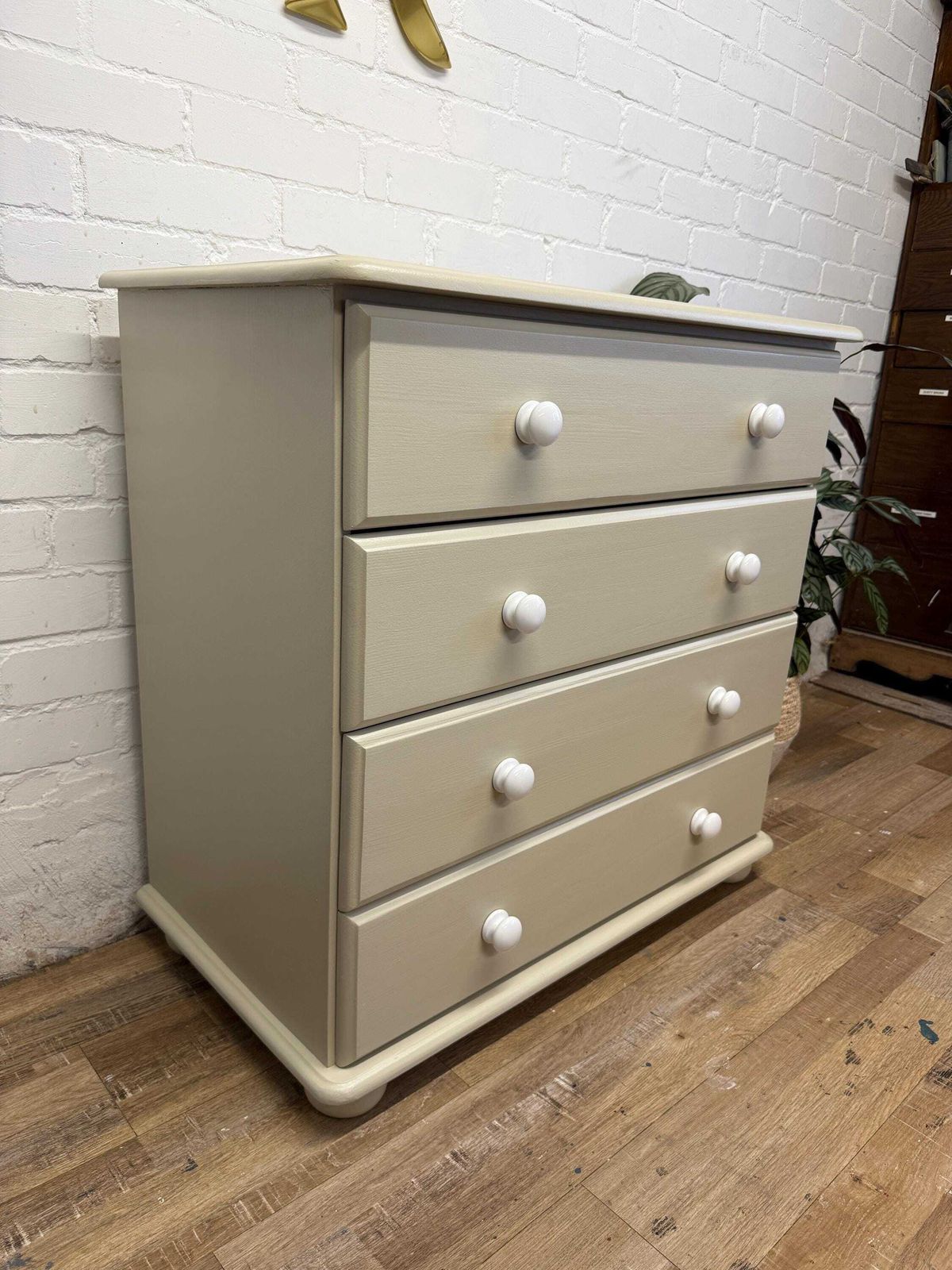 Soft Neutral Chest Of Drawers | Farrow & Ball Bone | Early 2000s photo Furniture