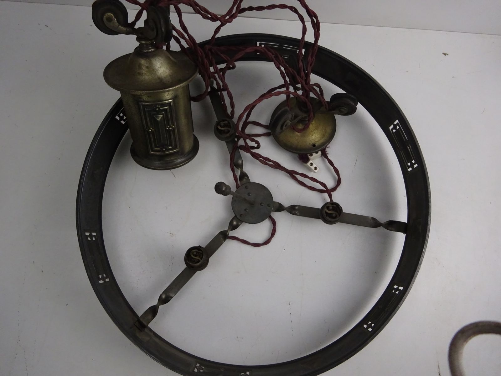 Edwardian Brass Rise And Fall Light Hoop For Restoration photo 220.0