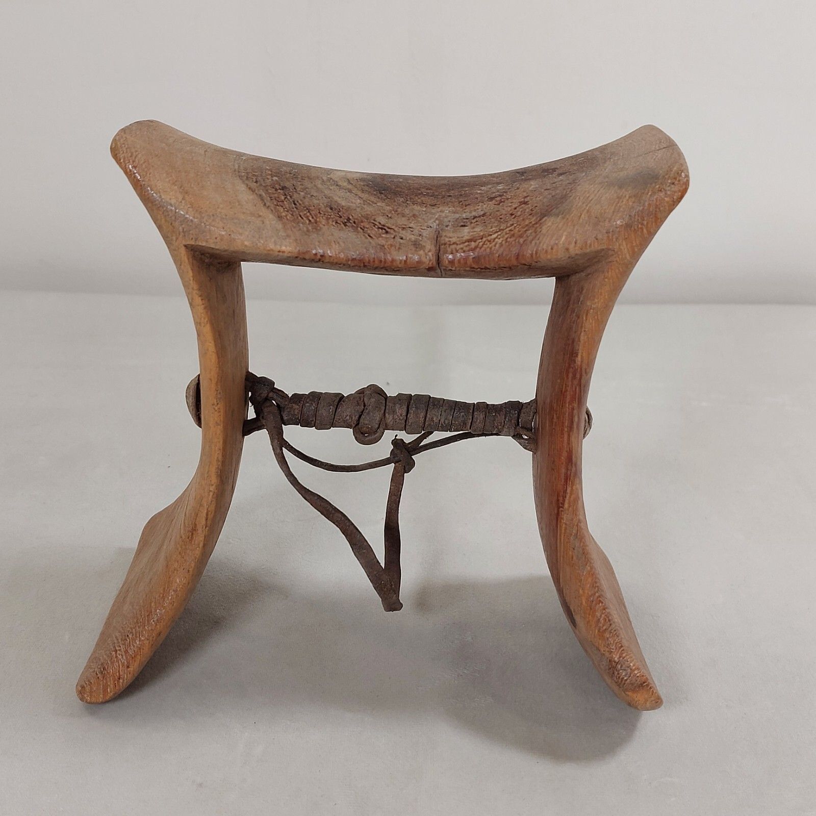 African Karamojong Wooden Headrest Neckrest Hand Carved Tribal Art Laburnum Wood photo furniture