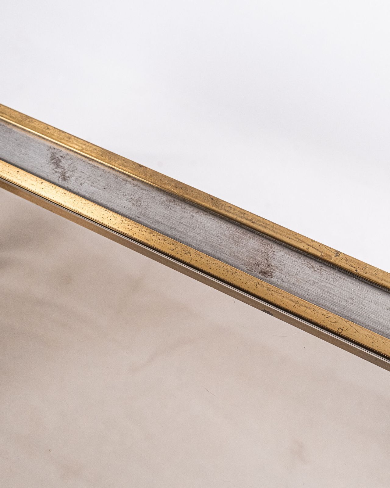 Elegant Metal Console In The Style Of Willy Rizzo, Italy, 1970s photo vintage