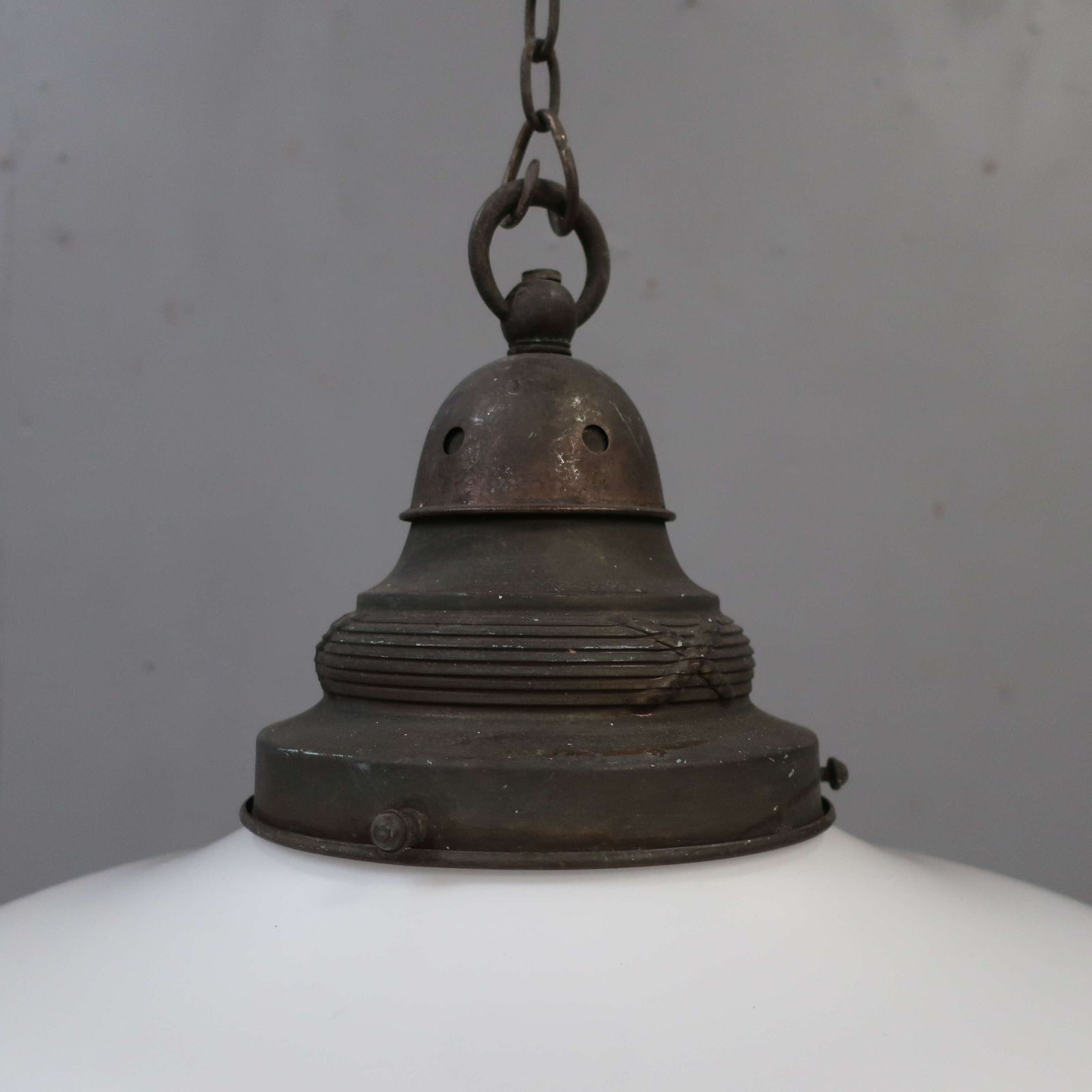 Large Opaline Chapel Pendant Lights ~ 2 Available ~ Priced Individually photo vinterior