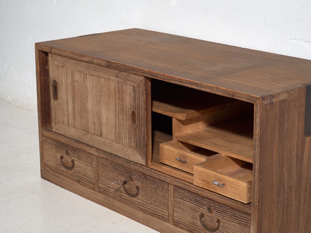 Furniture Antique Sliding Door Base Cabinet – Taishō / Showa Period (C.1920 1970) #9 photo