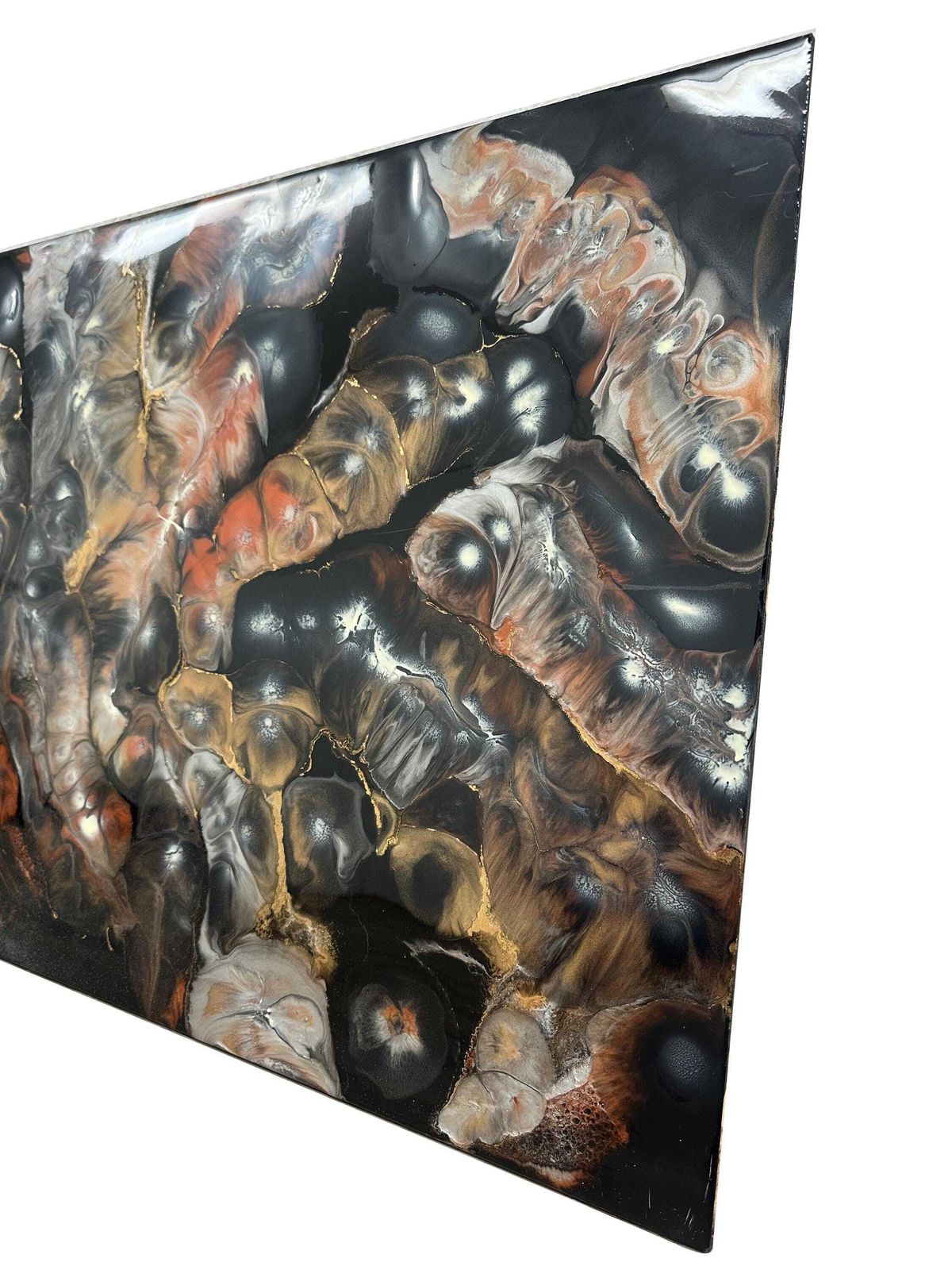 photo furniture Large Original Fluid Abstract Resin Painting Wall Art On Wood High Gloss – “No. 8”