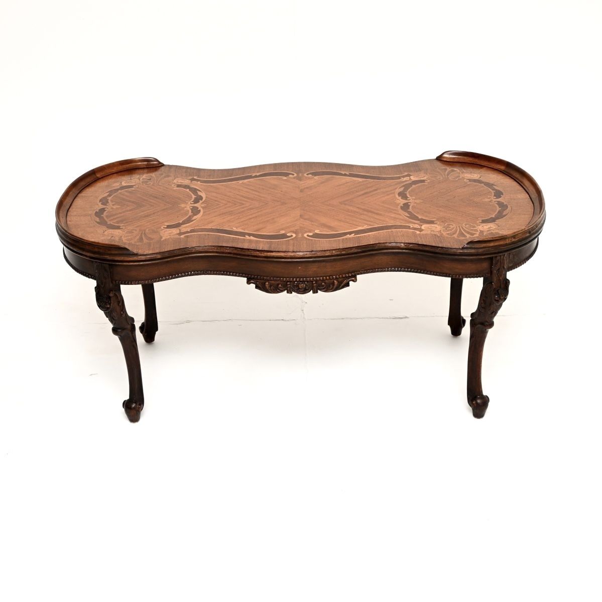 Antique French Inlaid Marquetry Coffee Table photo furniture
