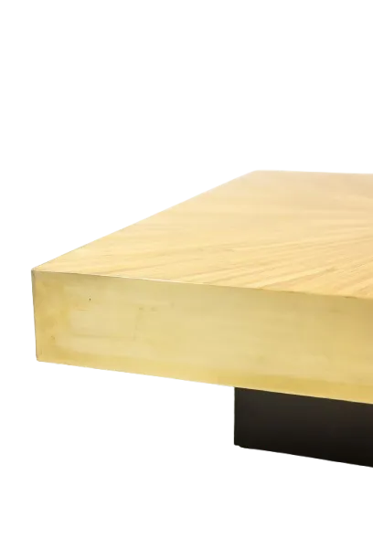 Coffee Table In Straw Marquetry And Brass. 20th Century photo furniture