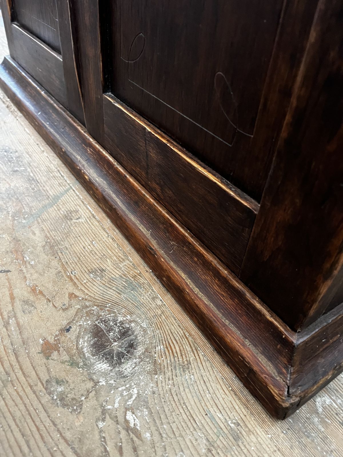 425.0 A Deep Victorian Aesthetic Movement Cupboard With Drawer photo