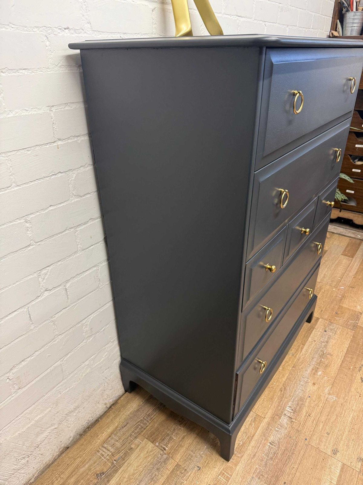 Stag Minstrel 7 Drawer Tallboy In Farrow & Ball Railings photo Furniture