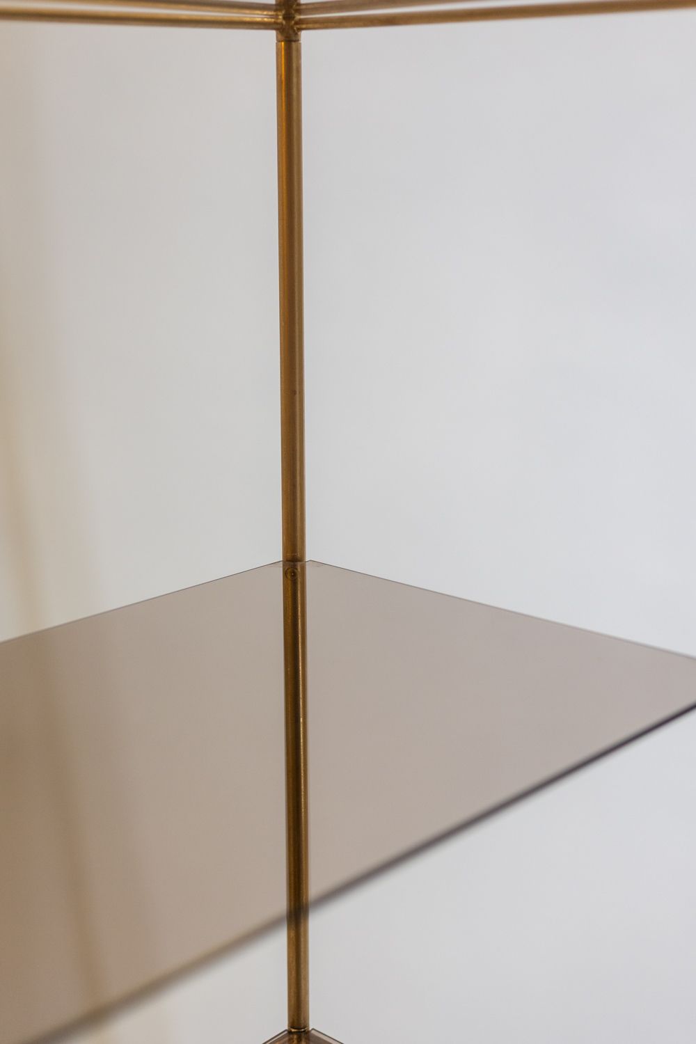 Shelf In Gold Plated Brass With Smoked Glass Shelves. 1970s. photo buy