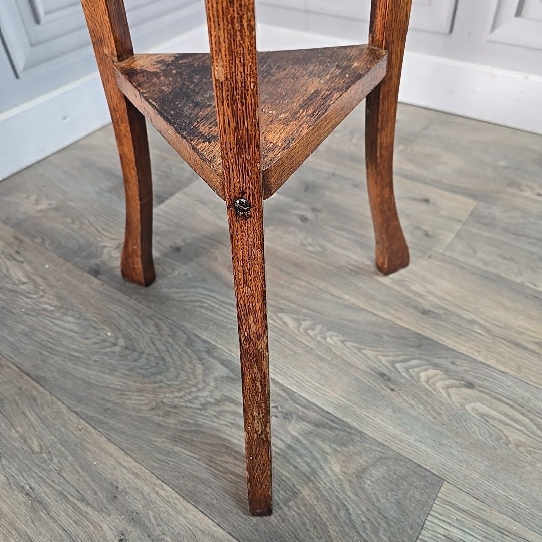 Garden Decor Antique Jardiniere Plant Stand Oak Barrel Planter Edwardian R A Lister & Co photo